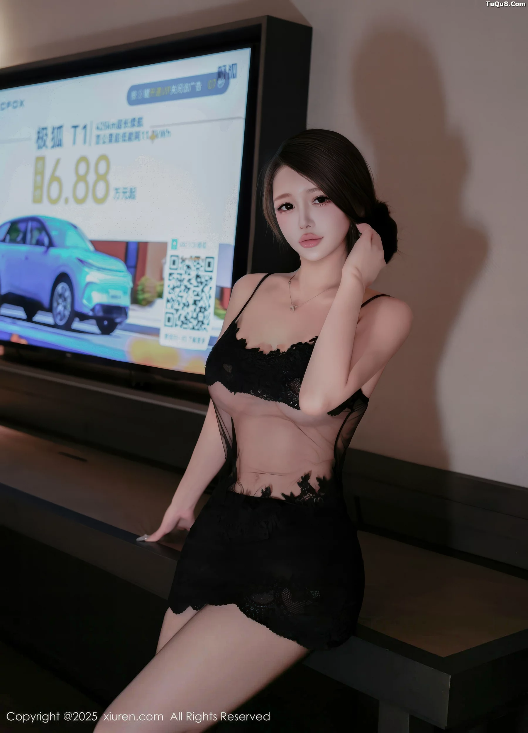 甜妮性感黑色情趣内衣配超薄黑丝秀丰腴身姿迷人绝美写真 第 3 张