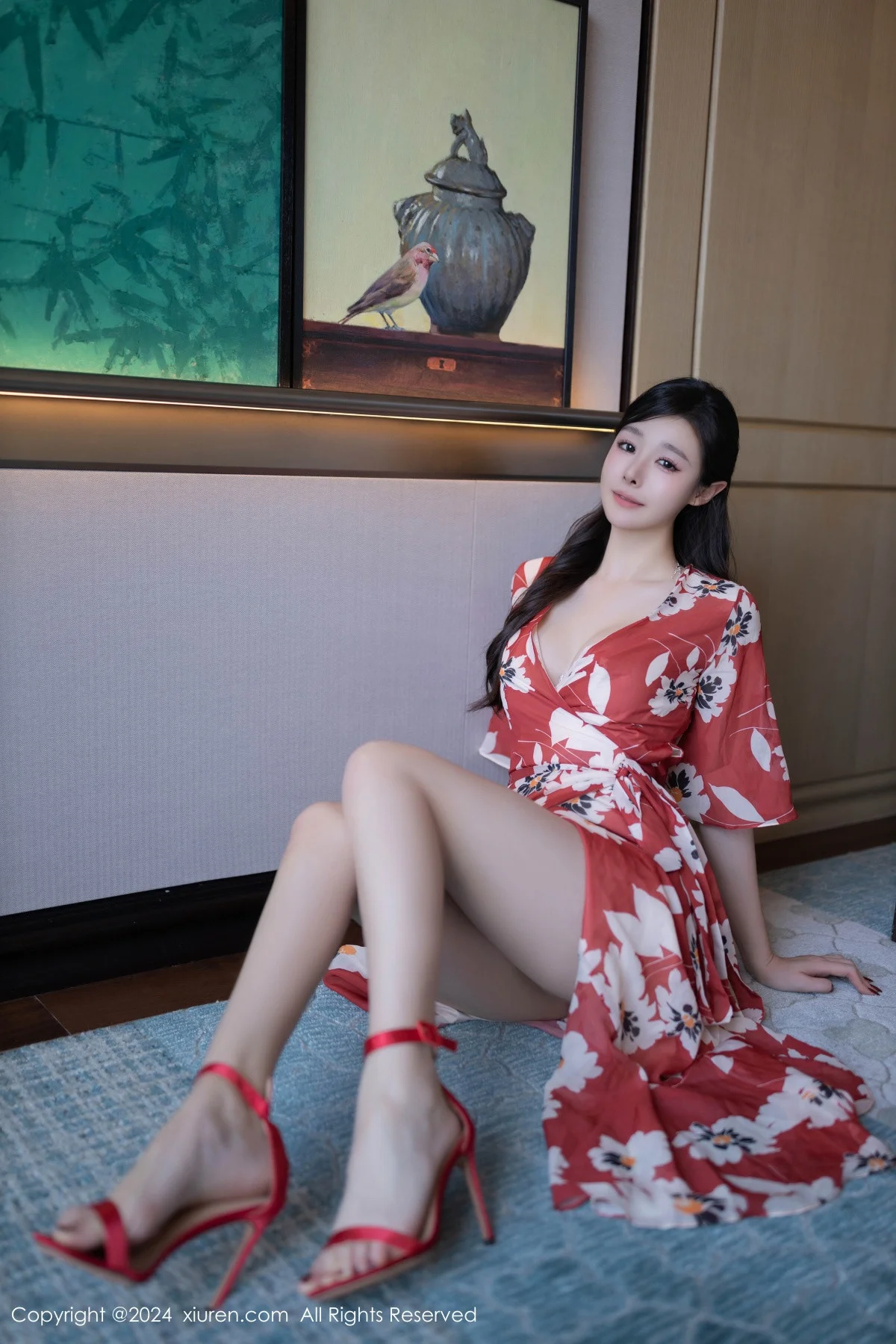 小逗逗性感花朵连衣裙露白色情趣内衣秀曼妙身姿绝美写真 第 6 张