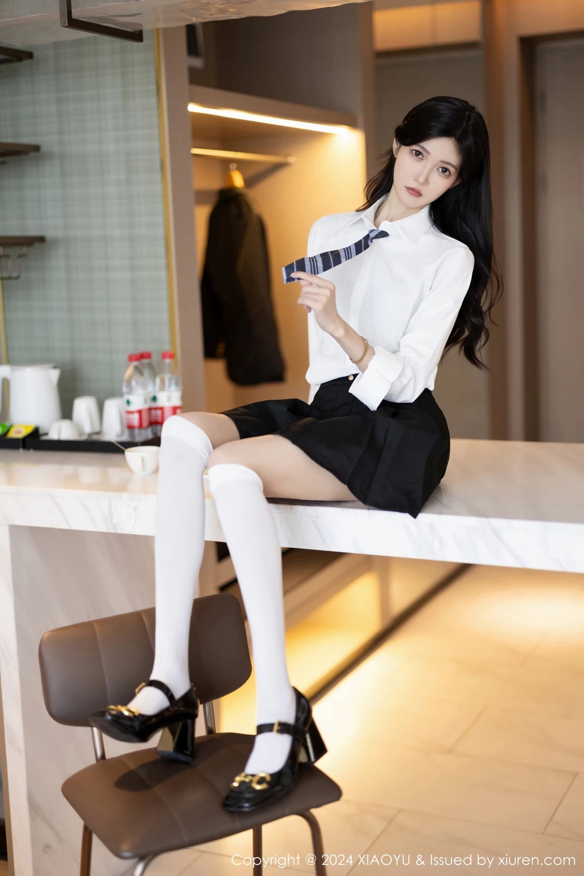 程程程性感学妹制服露黑色内衣配白丝袜秀曼妙身姿绝美写真 第 60 张