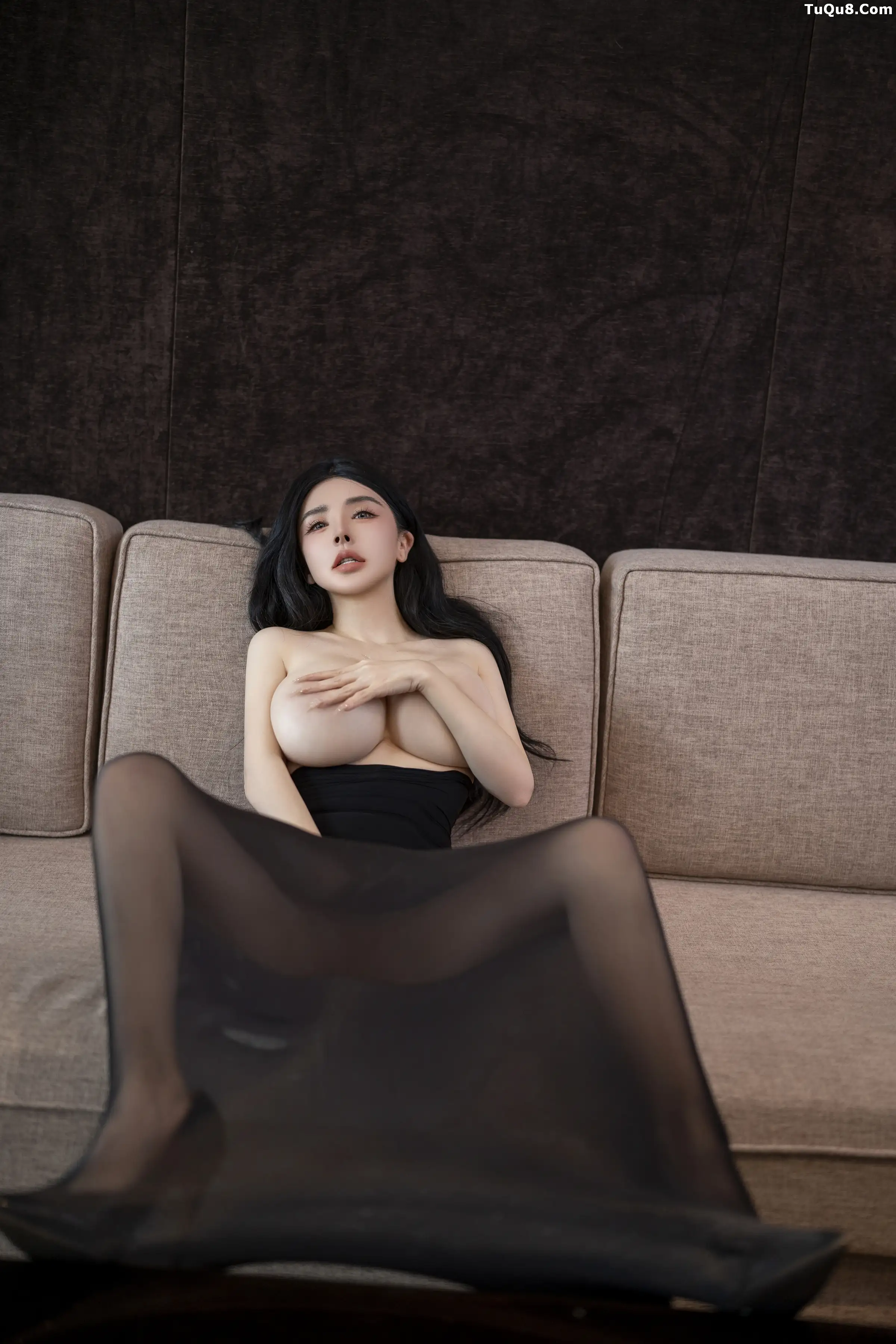 .B012 秀人番外 潘思沁 黑透 油光丝滑连体丝袜 主题写真 [] 第 77 张