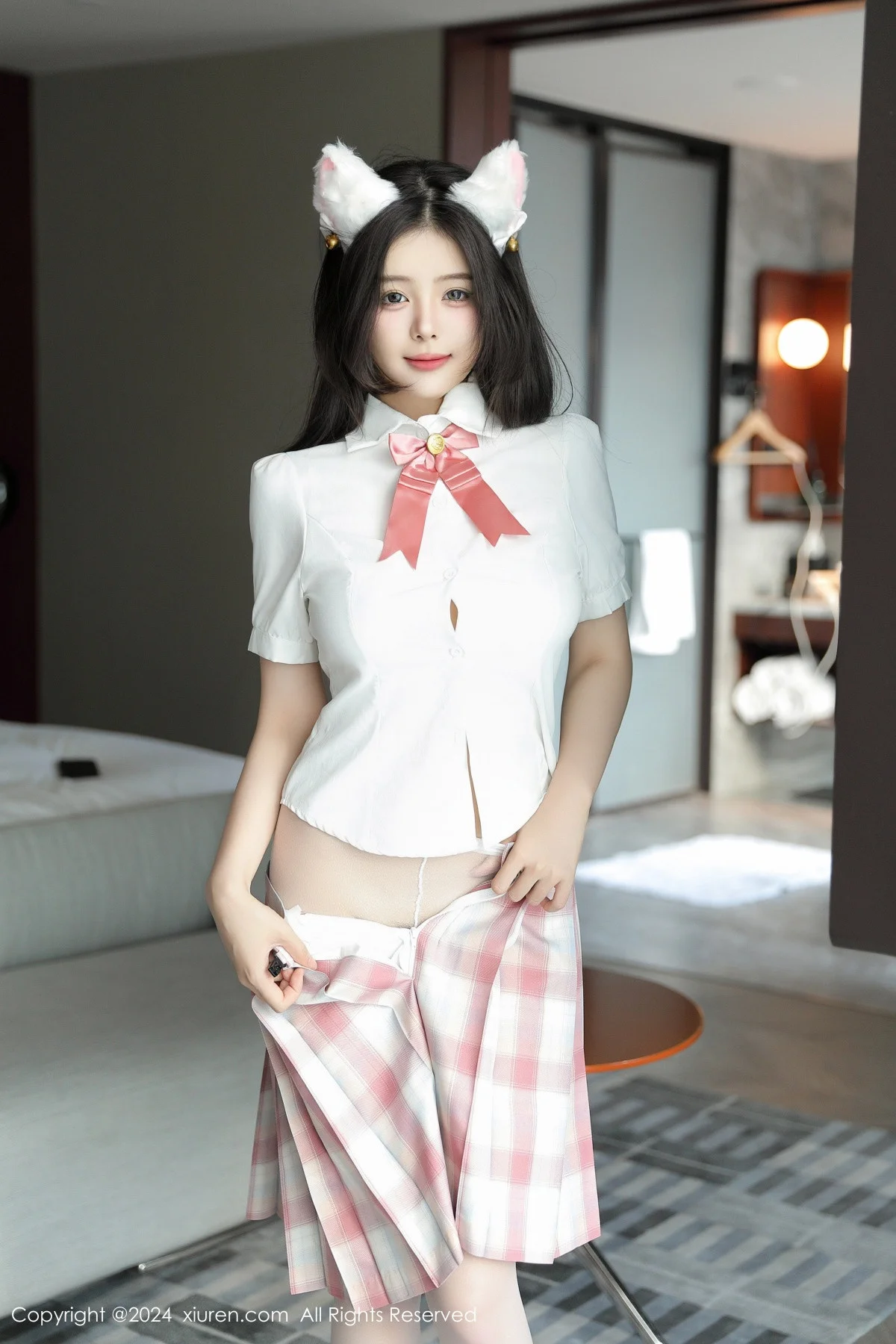 袁圆私房性感JK制服配超薄白丝秀曼妙身姿完美绝美写真 第 33 张