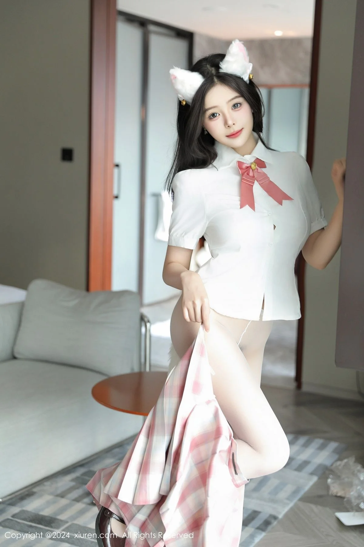 袁圆私房性感JK制服配超薄白丝秀曼妙身姿完美绝美写真 第 34 张