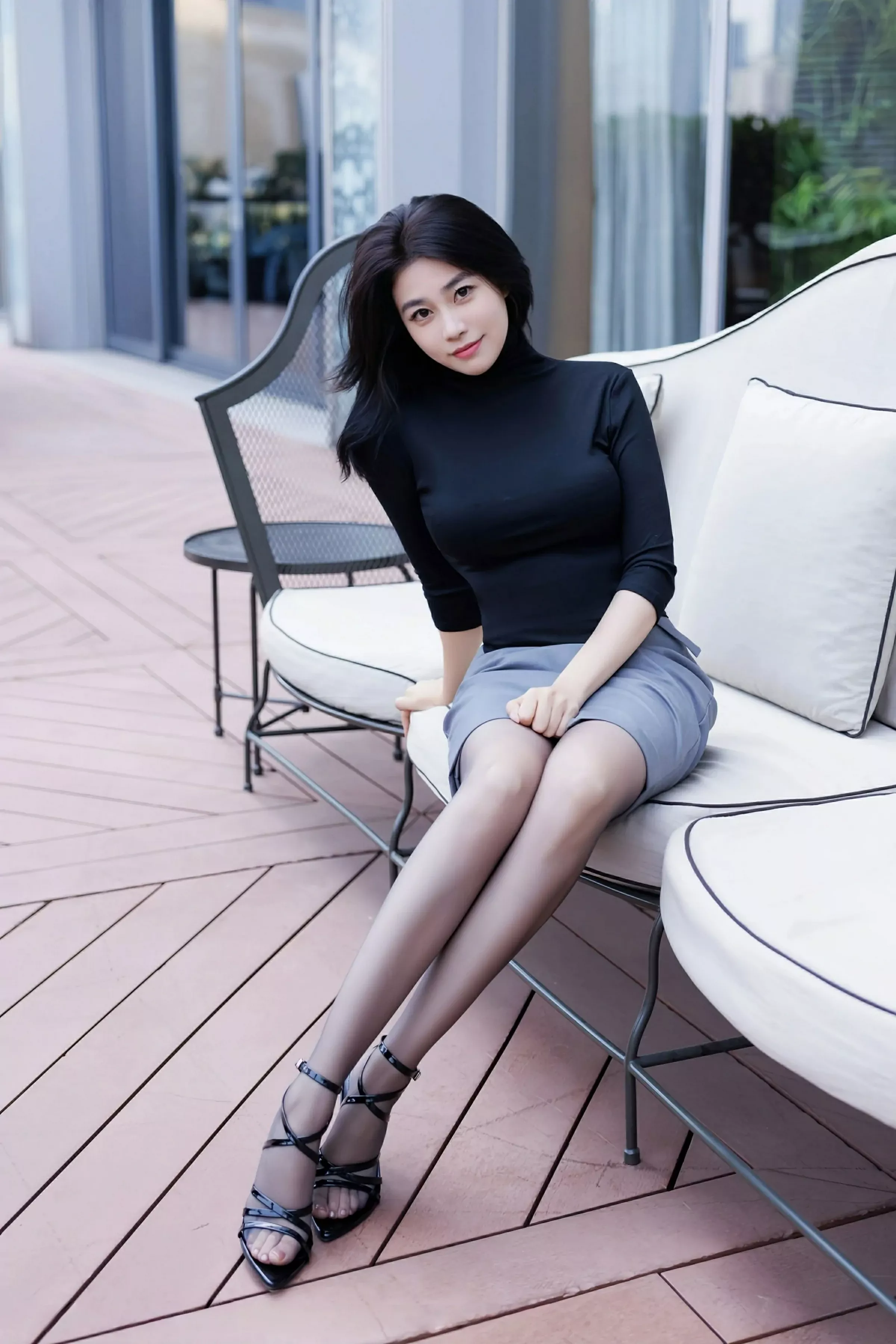 许诺Sabrina性感黑色OL服饰露黑色内衣秀完美身材绝美写真 第 22 张