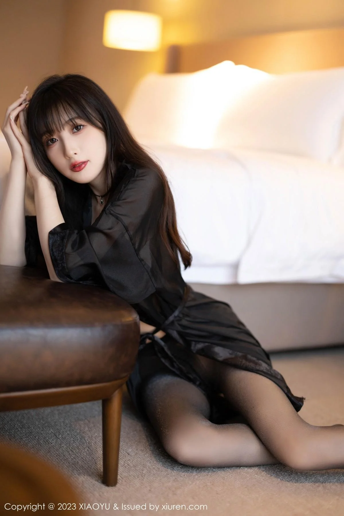 林星阑性感黑色吊带裙配超薄无内黑丝秀曼妙身姿绝美写真 第 96 张