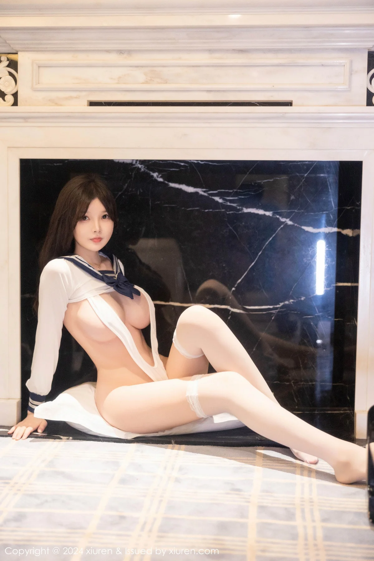 糯美子MINIbabe性感白色水手服配白丝袜秀丰满身材绝美写真 第 39 张