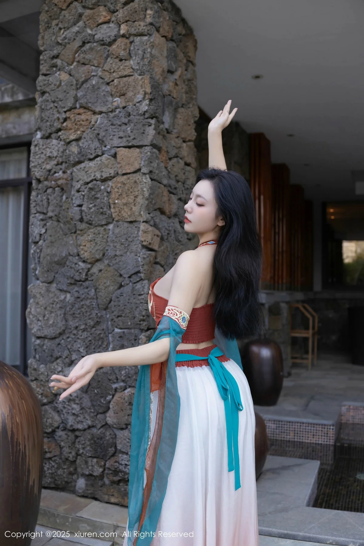 安然anran性感古风薄纱服饰配超薄肉丝秀丰满身材绝美写真 第 5 张
