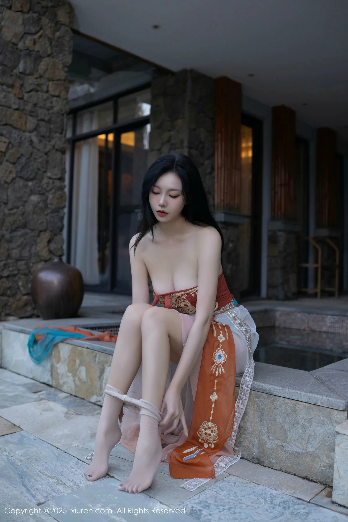 安然anran性感古风薄纱服饰配超薄肉丝秀丰满身材绝美写真 第 52 张