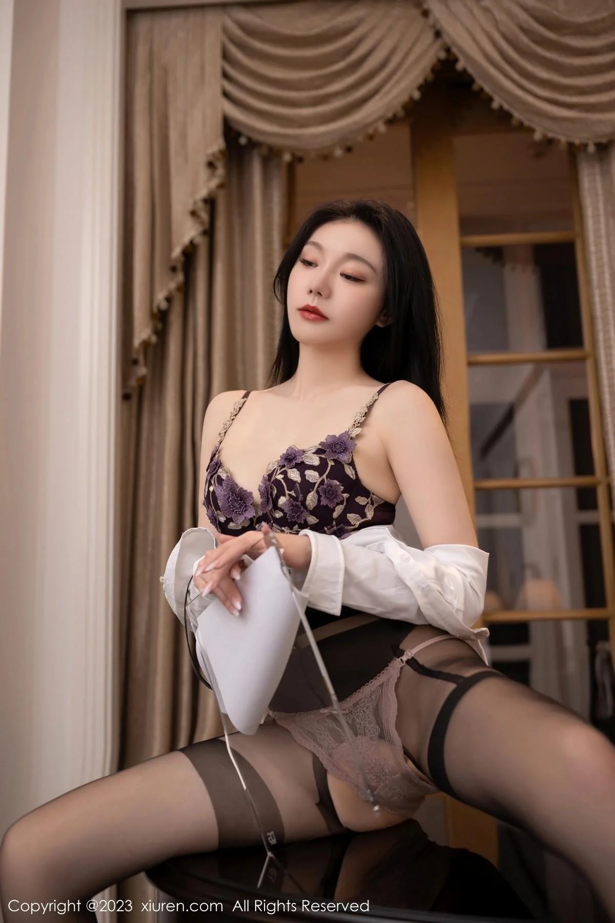 安然anran秘书角色轻透黑色蕾丝内衣秀曼妙身姿绝美写真 第 48 张