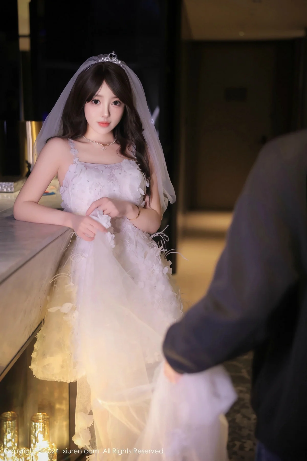 桃妖夭性感白色婚纱露白色内衣配超薄肉丝秀曼妙身姿绝美写真 第 37 张