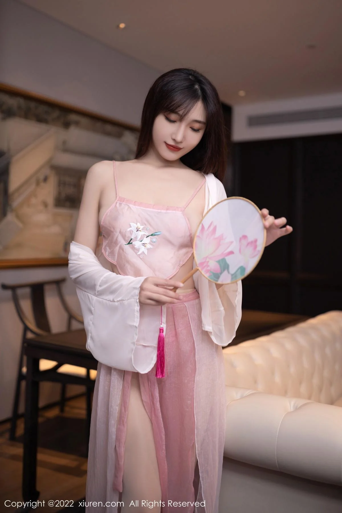 陆萱萱性感粉色古装服配超薄肉丝秀完美身材撩人绝美写真 第 6 张
