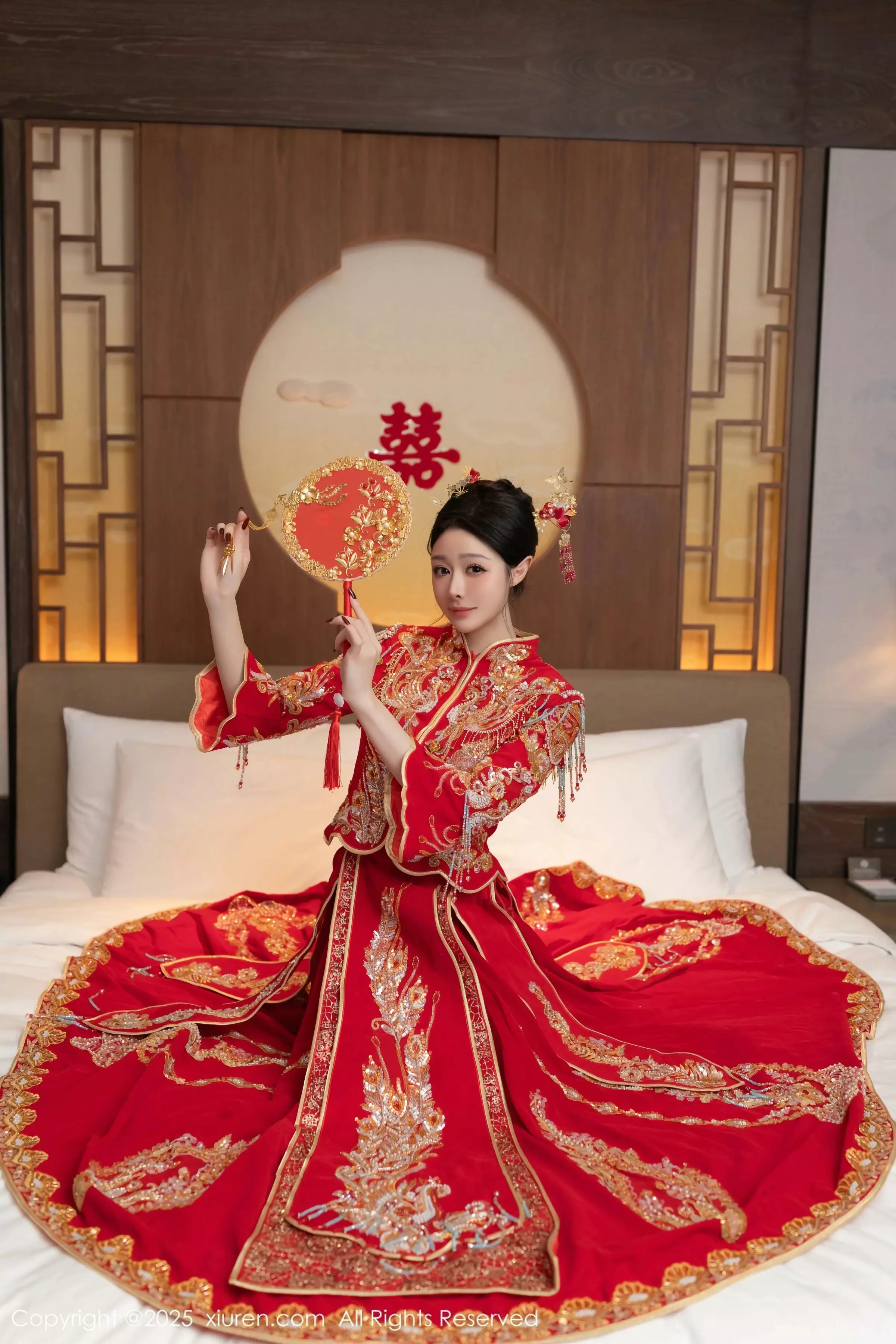 小逗逗新婚主题性感红色蕾丝内衣配黑丝吊袜完美绝美写真 第 2 张