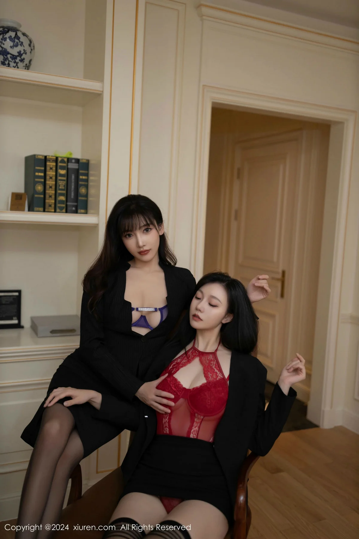 合集安然anran＆陆萱萱私房黑色OL服饰露性感内衣绝美写真 第 22 张