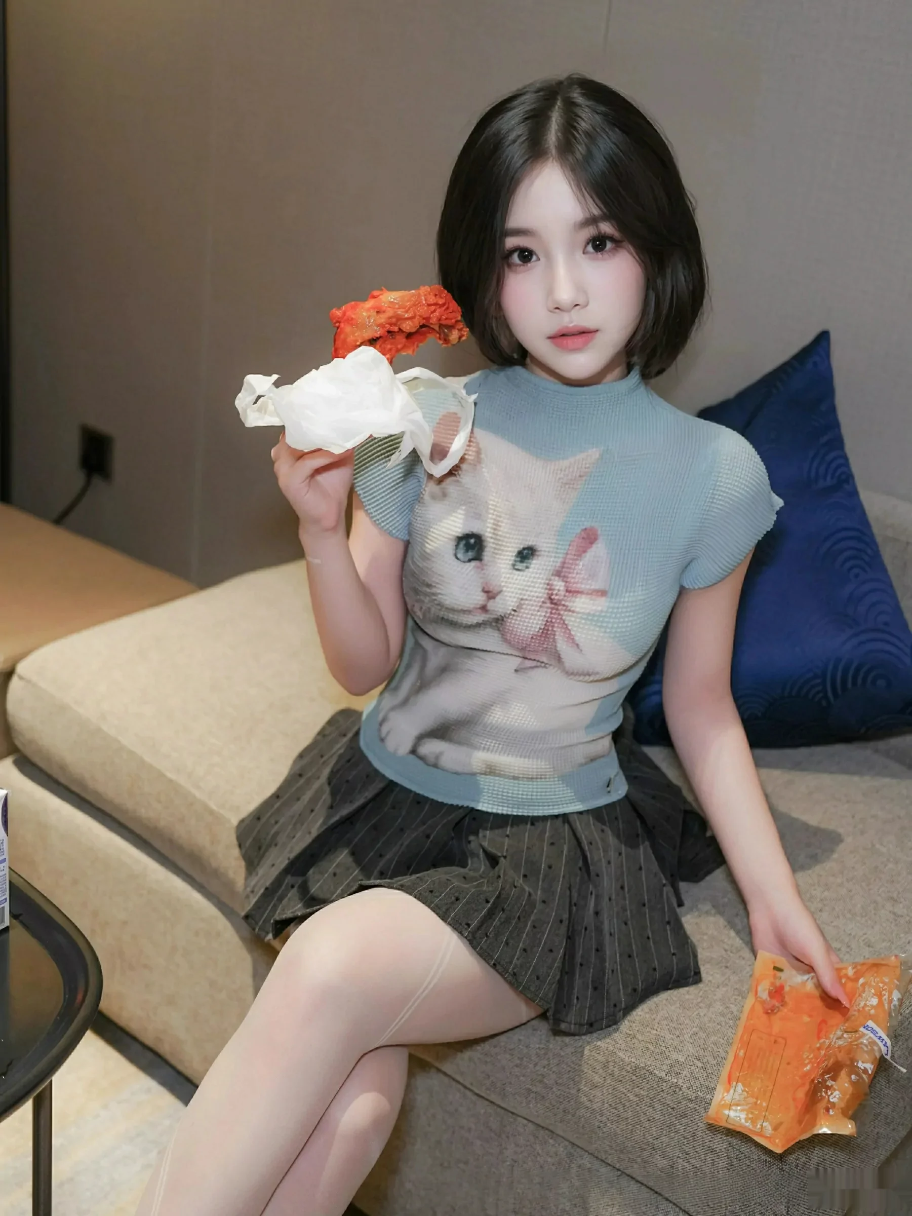 汁汁性感JK服饰露灰色内衣配白色丝袜秀曼妙身材绝美写真 第 44 张