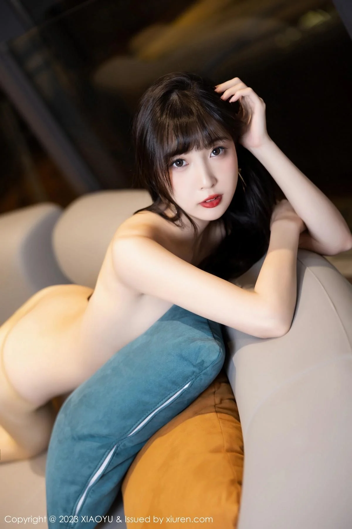 林星阑性感灰色吊带裙配超薄无内肉丝秀曼妙身姿绝美写真 第 163 张