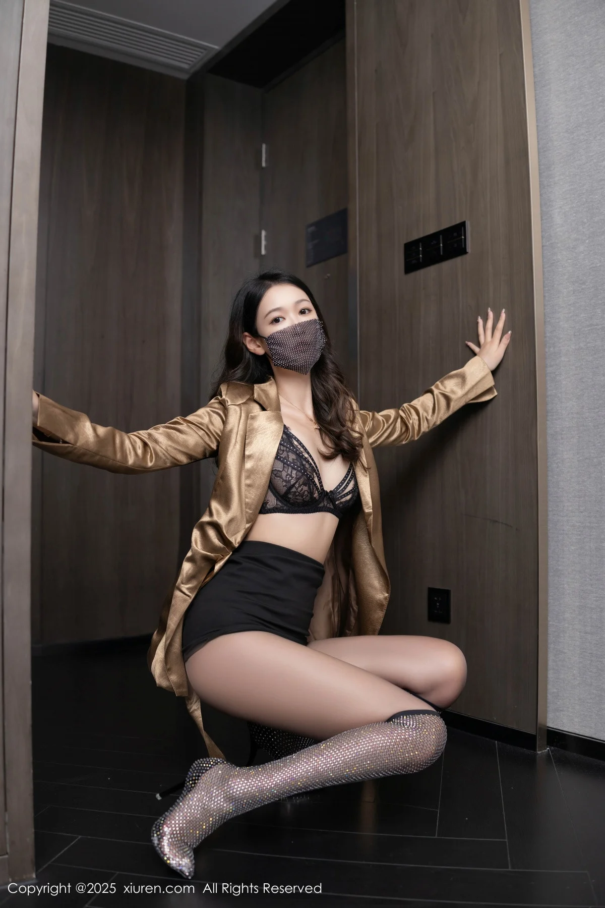 唐安琪性感黑色情趣内衣配魅惑黑丝秀柔美身段迷人绝美写真 第 21 张