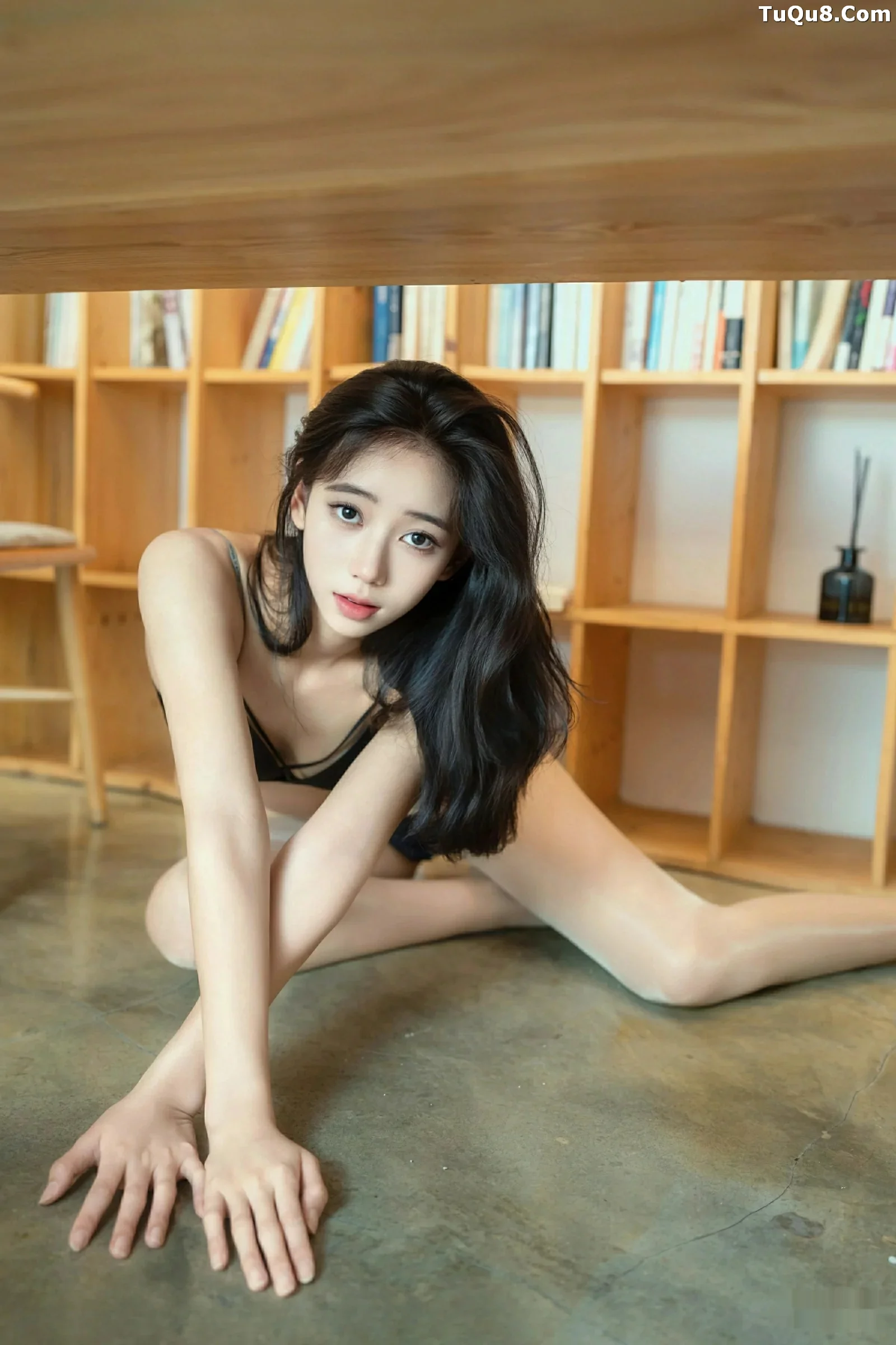 时安安性感深色旗袍露黑色内衣配开档肉丝秀美腿绝美写真 第 62 张