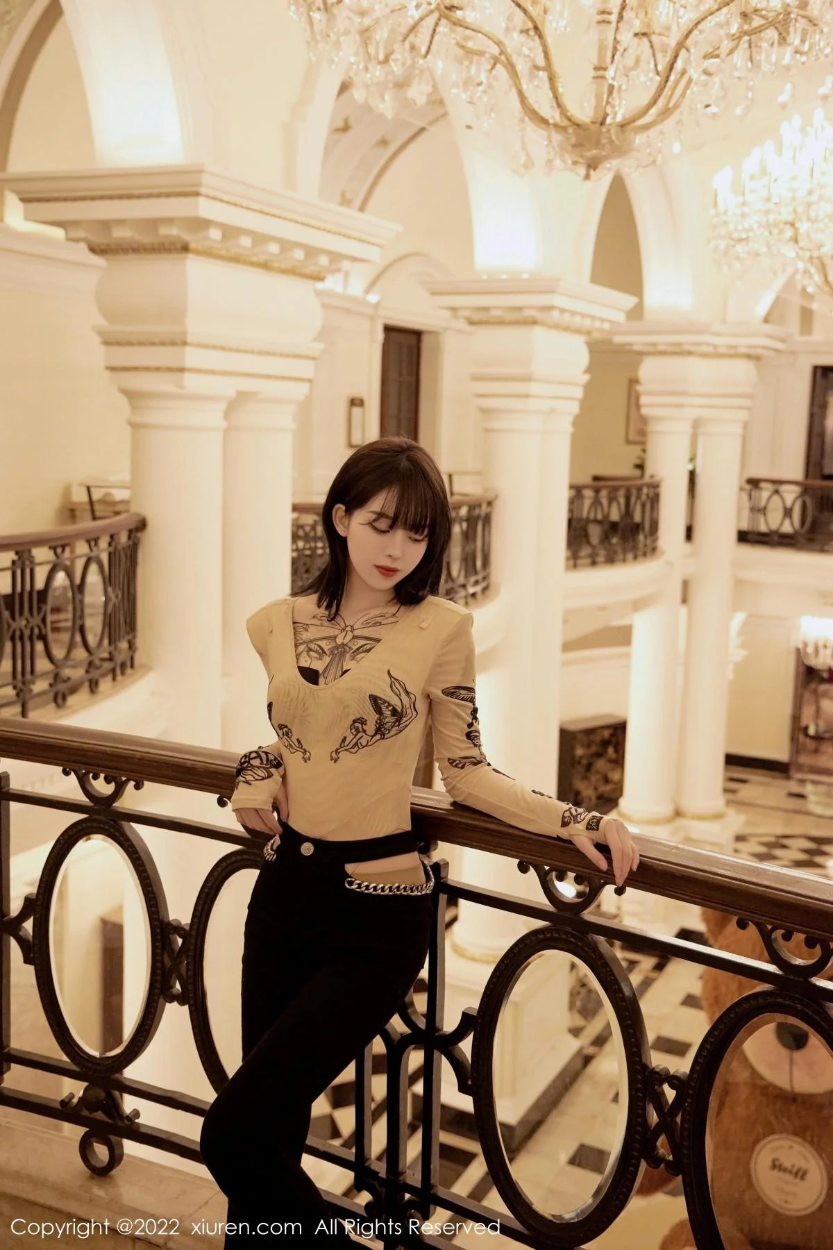 合集奶瓶＆言沫私房性感黑色内衣配黑丝裤袜撩人绝美写真 第 32 张