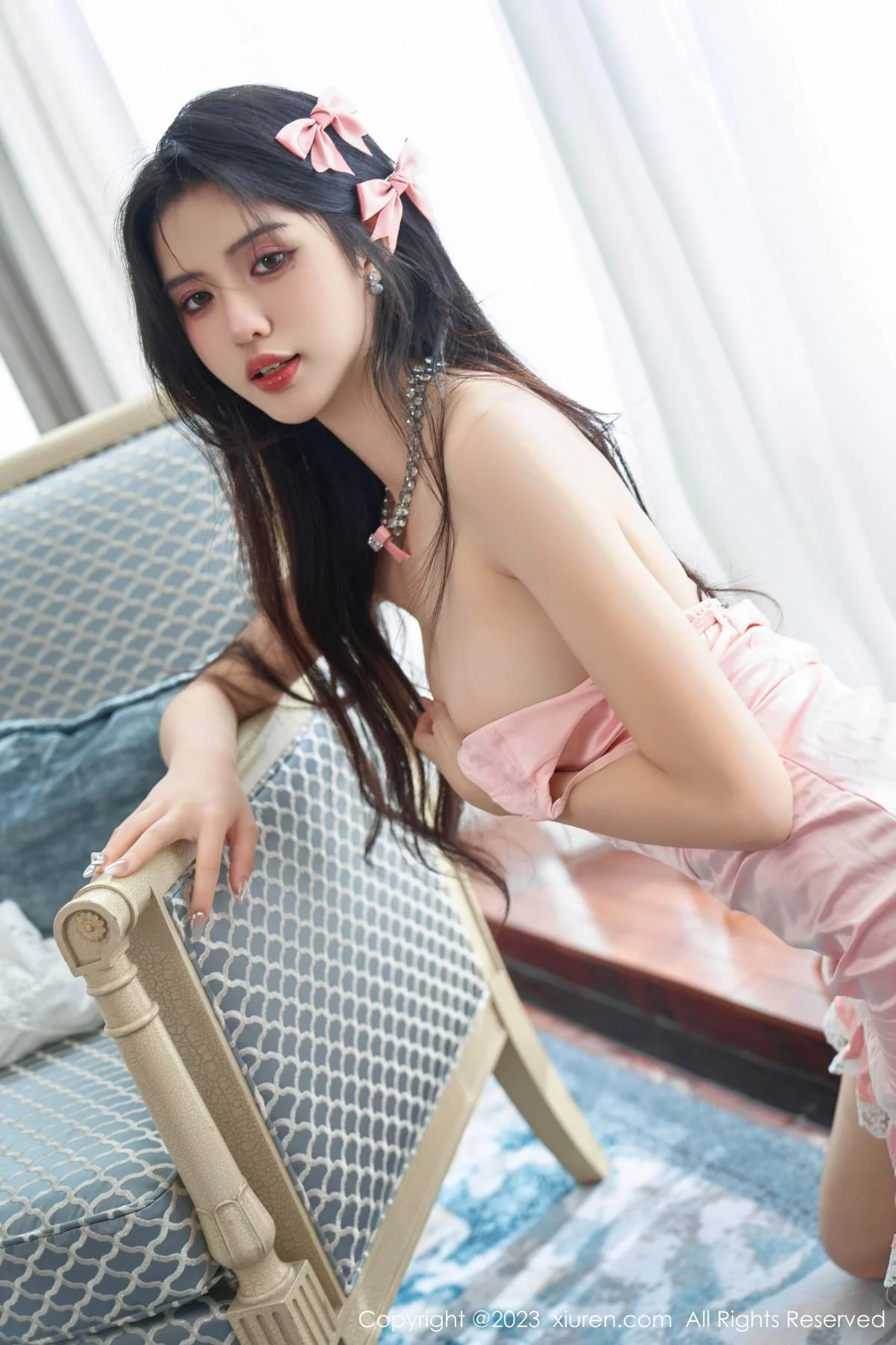 浅浅Danny性感粉色连衣短裙半脱秀丰腴身姿撩人绝美写真 第 40 张