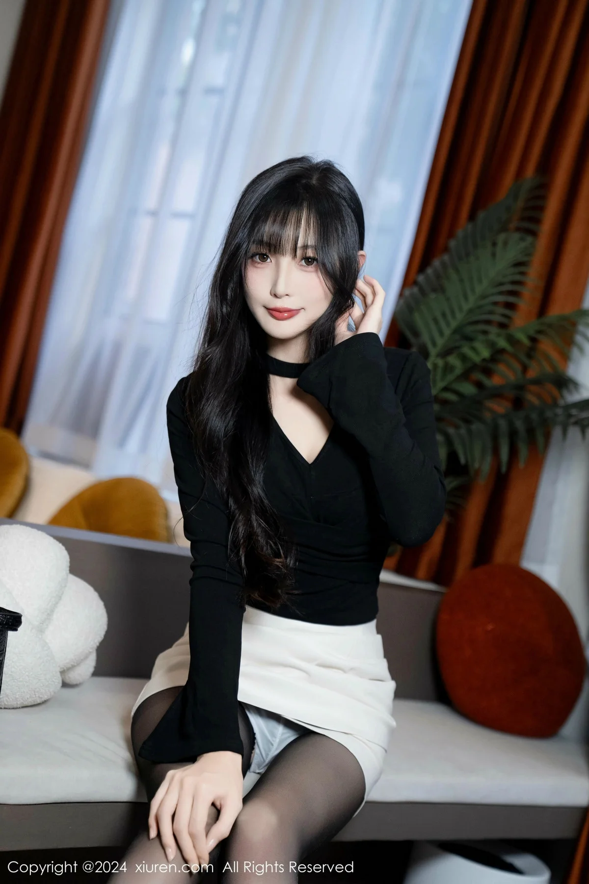 林星阑性感墨绿色内衣配超薄黑丝秀曼妙身姿迷人绝美写真 第 34 张