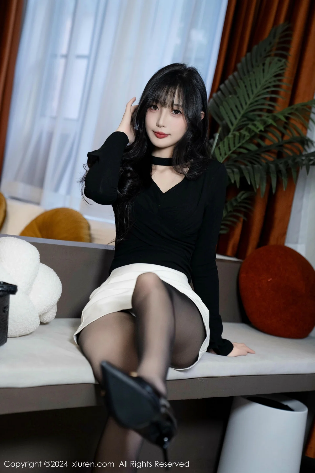 林星阑性感墨绿色内衣配超薄黑丝秀曼妙身姿迷人绝美写真 第 40 张