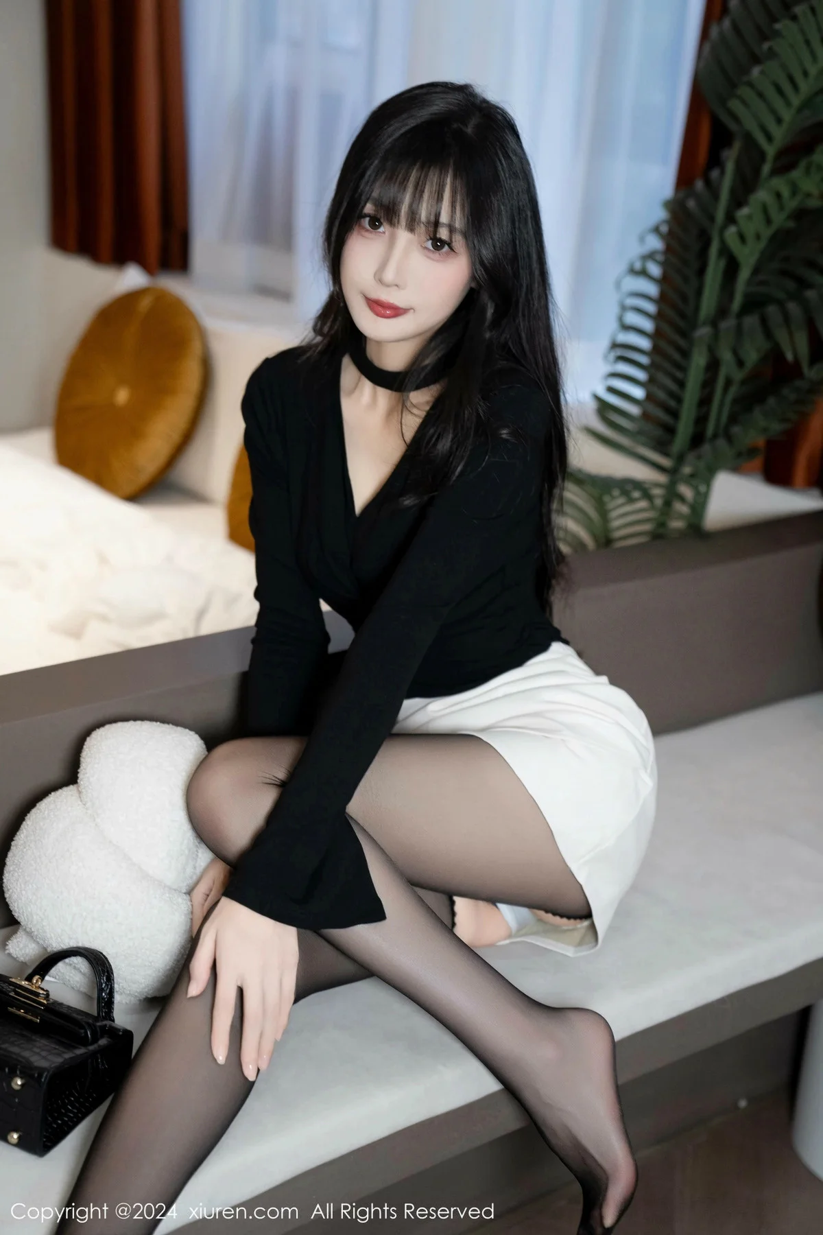 林星阑性感墨绿色内衣配超薄黑丝秀曼妙身姿迷人绝美写真 第 55 张