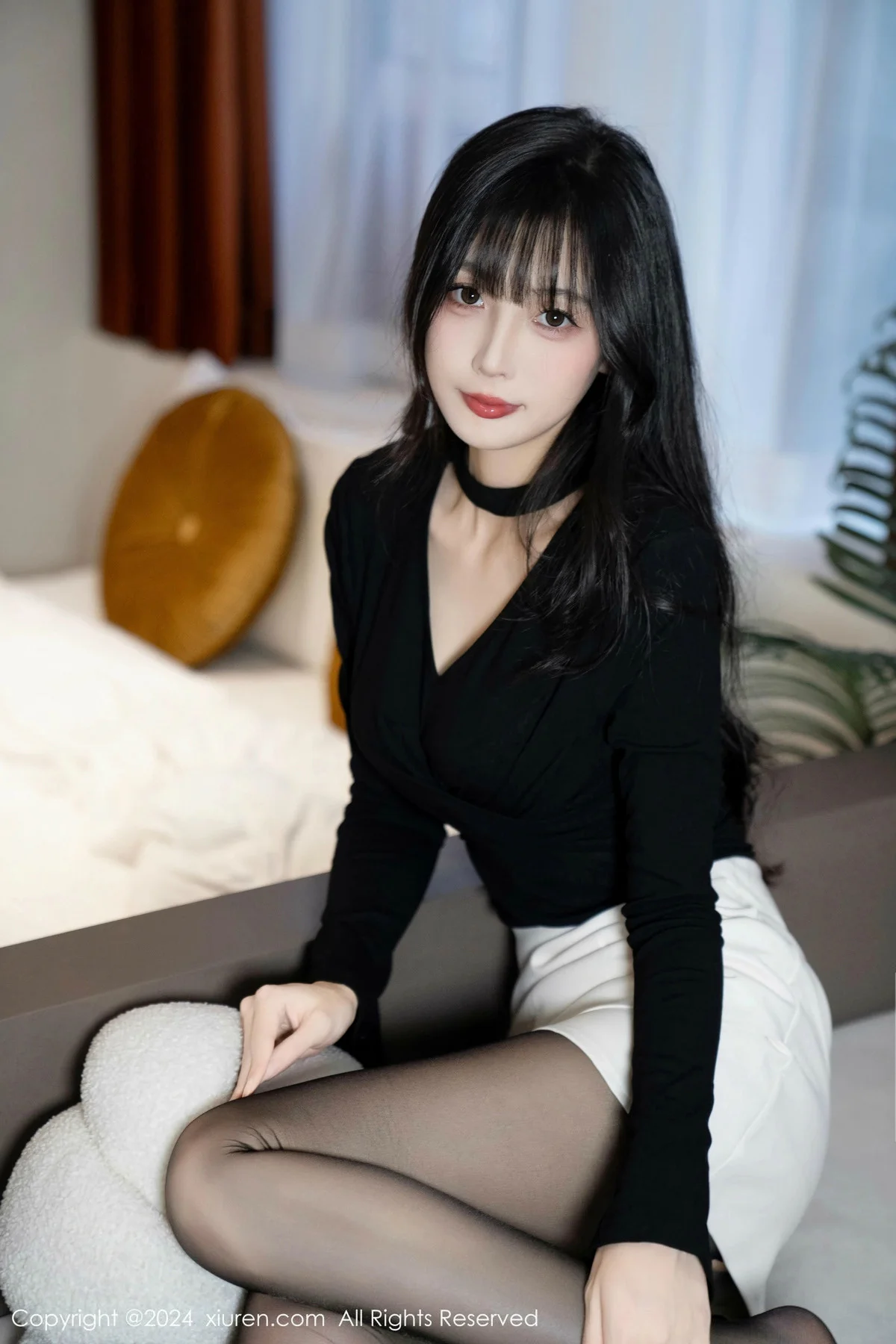 林星阑性感墨绿色内衣配超薄黑丝秀曼妙身姿迷人绝美写真 第 57 张