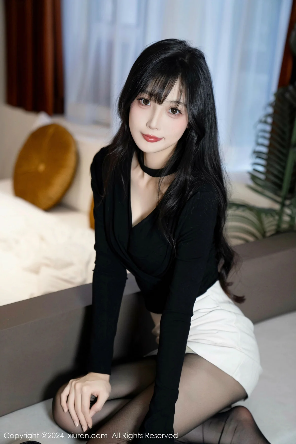 林星阑性感墨绿色内衣配超薄黑丝秀曼妙身姿迷人绝美写真 第 59 张