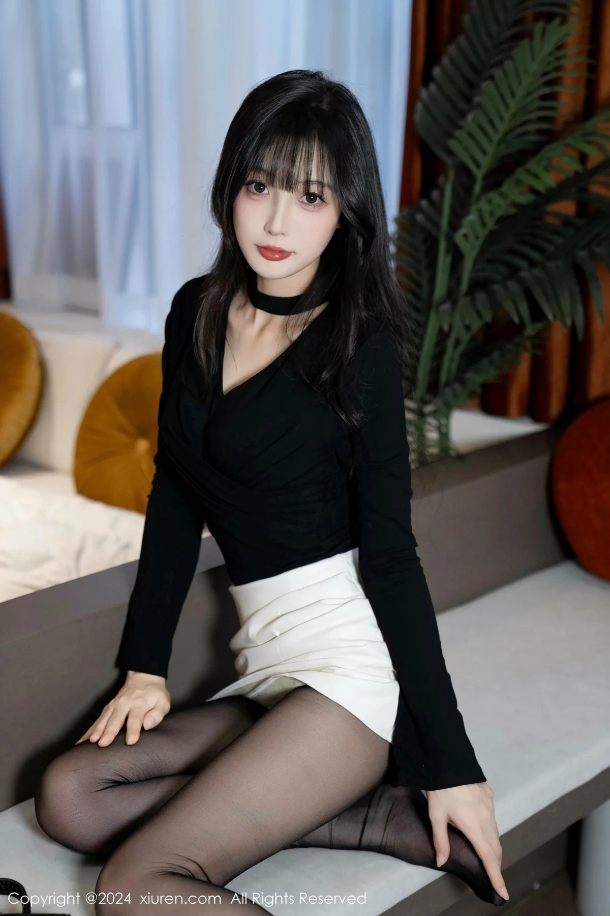 林星阑性感墨绿色内衣配超薄黑丝秀曼妙身姿迷人绝美写真 第 64 张