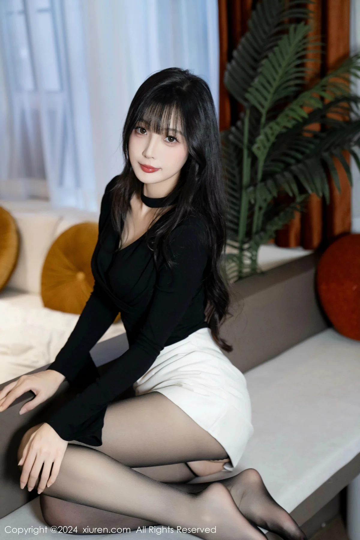 林星阑性感墨绿色内衣配超薄黑丝秀曼妙身姿迷人绝美写真 第 65 张