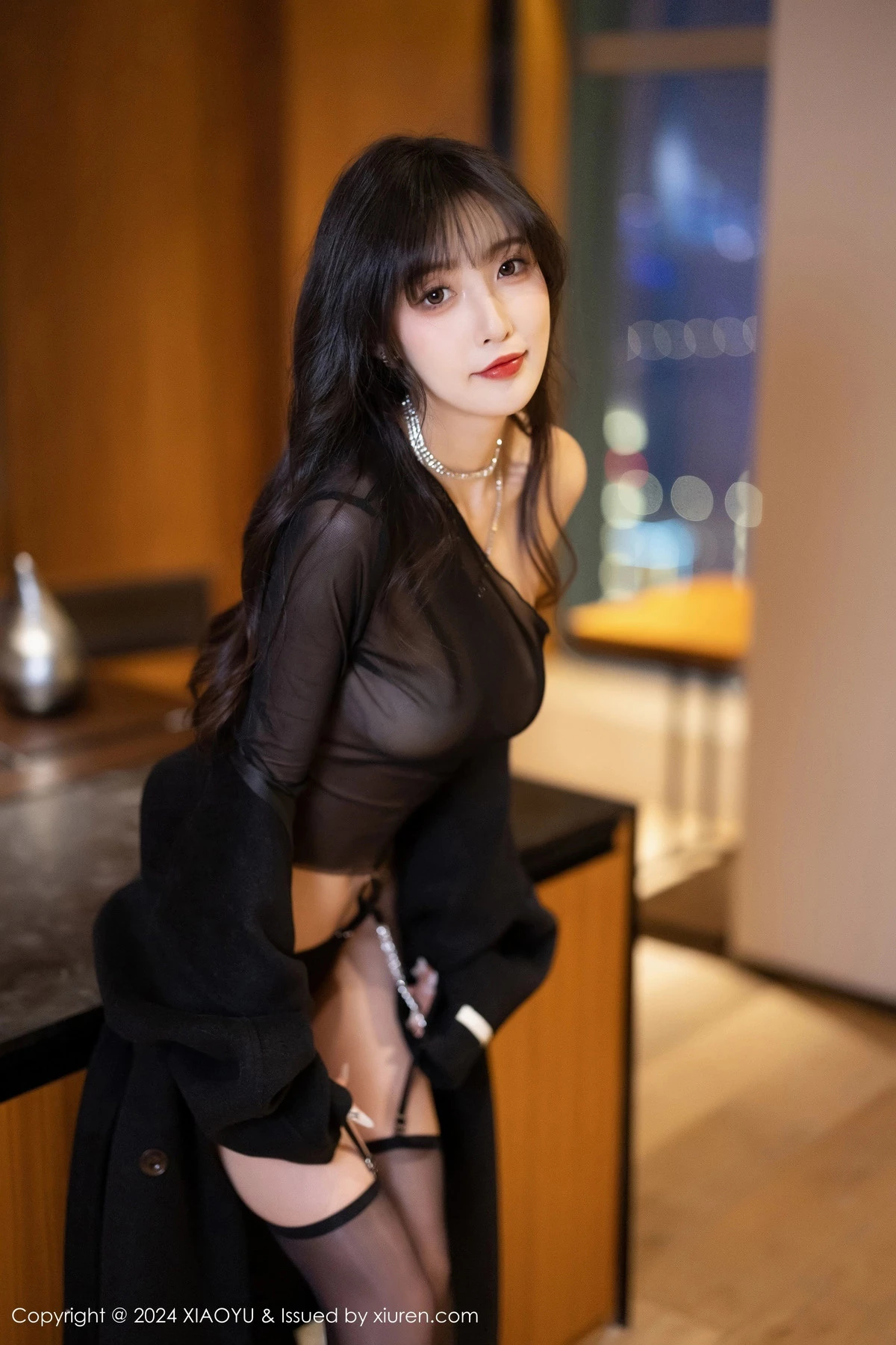 林星阑性感黑色轻透内衣配黑丝吊袜秀曼妙身姿迷人绝美写真 第 38 张
