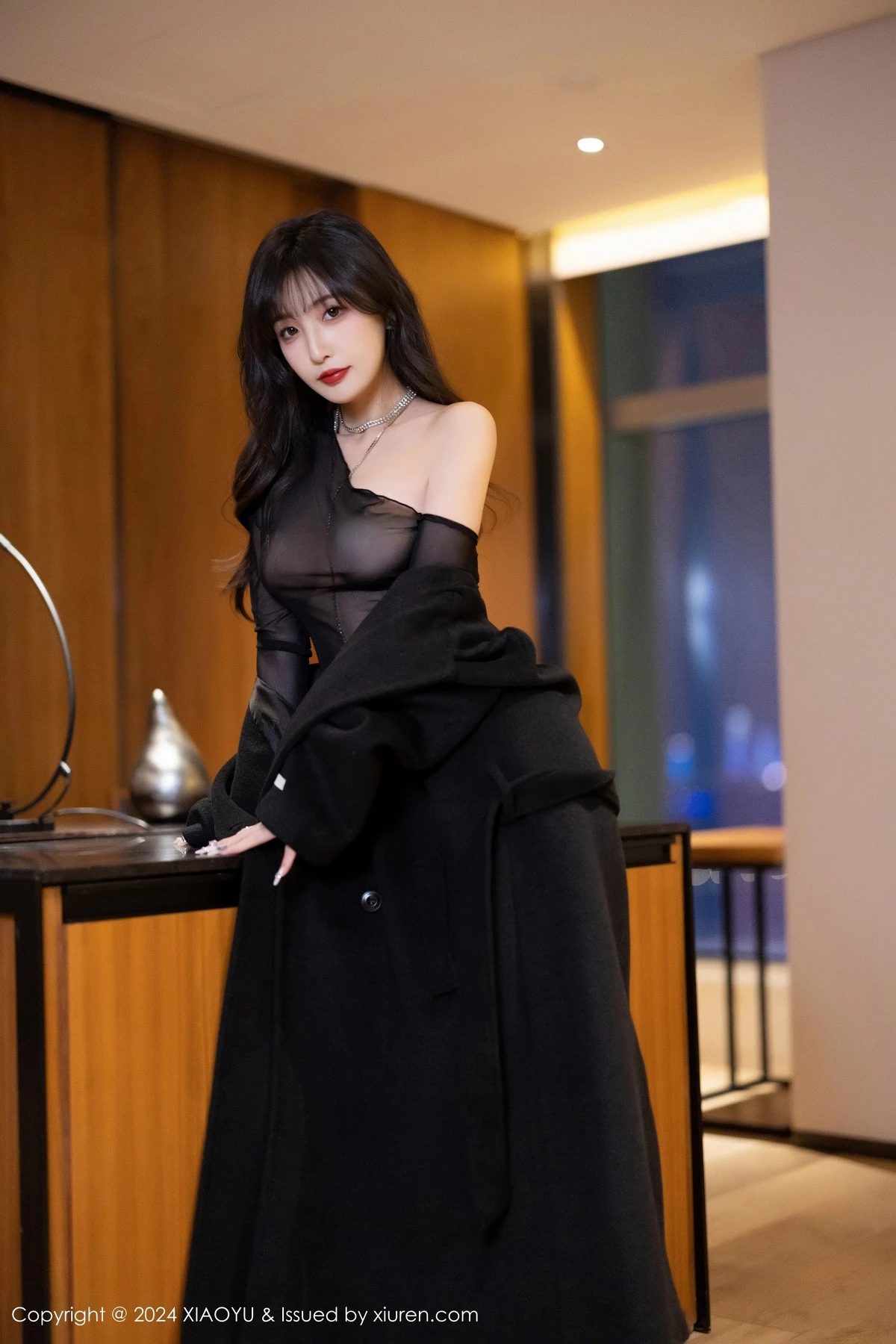 林星阑性感黑色轻透内衣配黑丝吊袜秀曼妙身姿迷人绝美写真 第 44 张