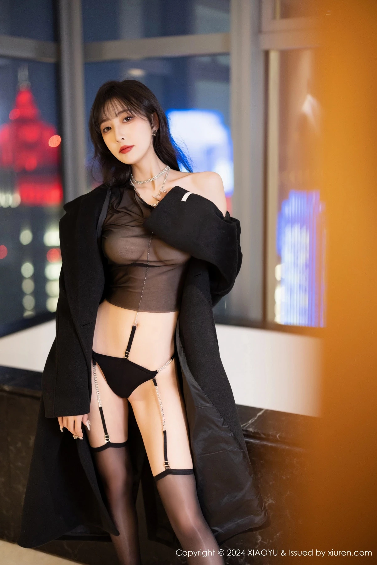 林星阑性感黑色轻透内衣配黑丝吊袜秀曼妙身姿迷人绝美写真 第 62 张
