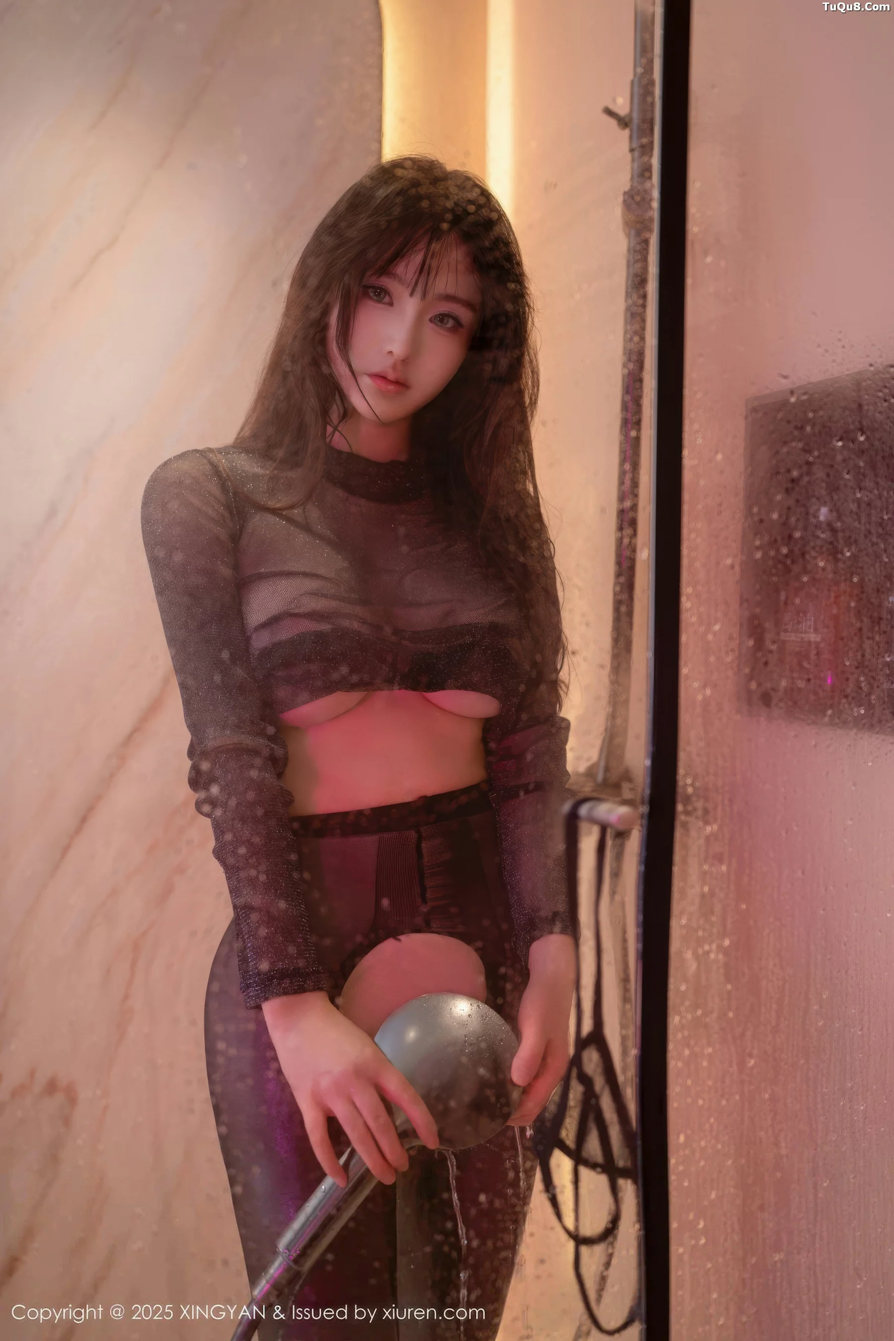 沈南汐RuRu粉色连衣短裙+黑色薄纱服饰秀美腿绝美写真 第 49 张