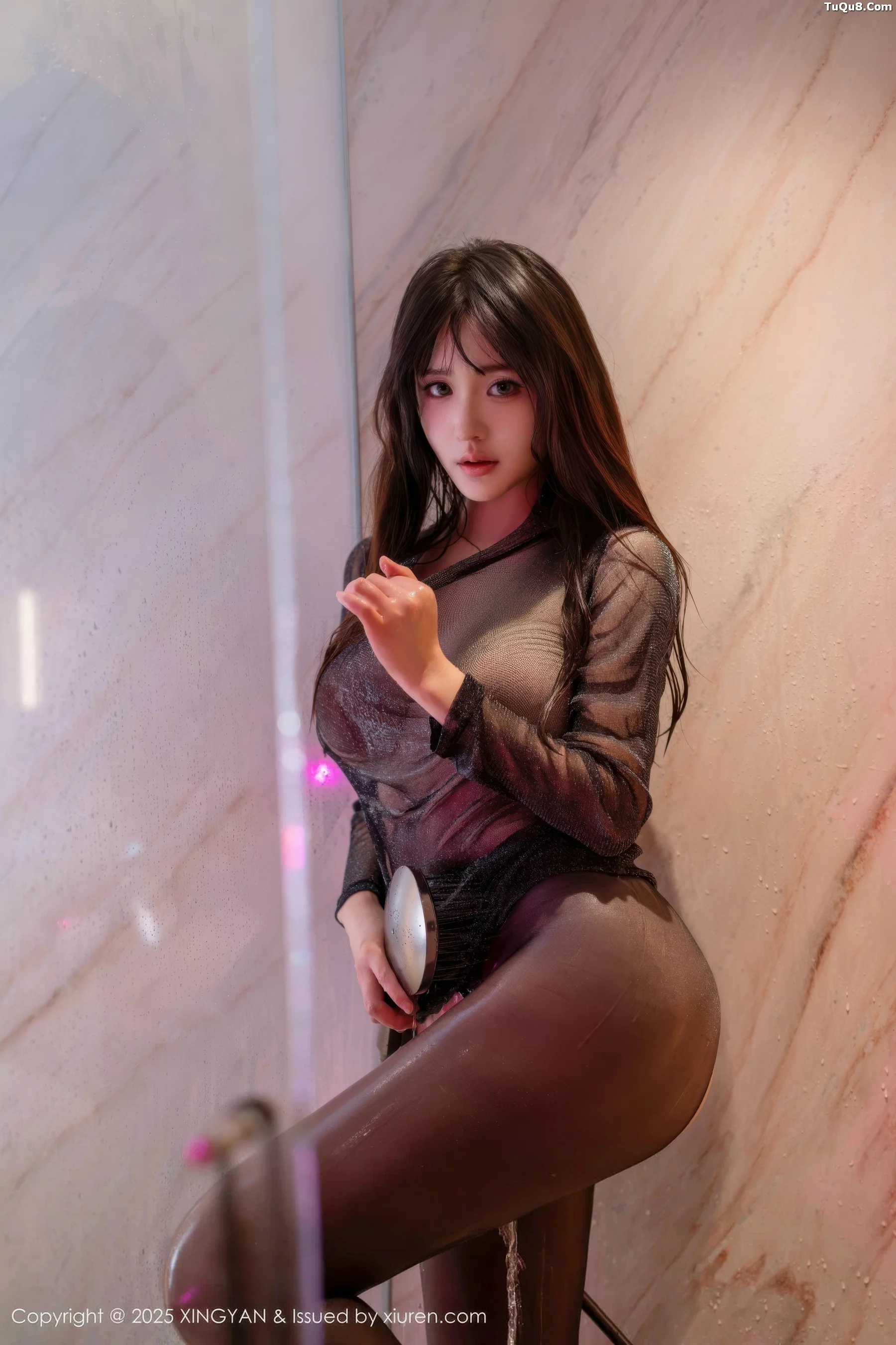 沈南汐RuRu粉色连衣短裙+黑色薄纱服饰秀美腿绝美写真 第 76 张