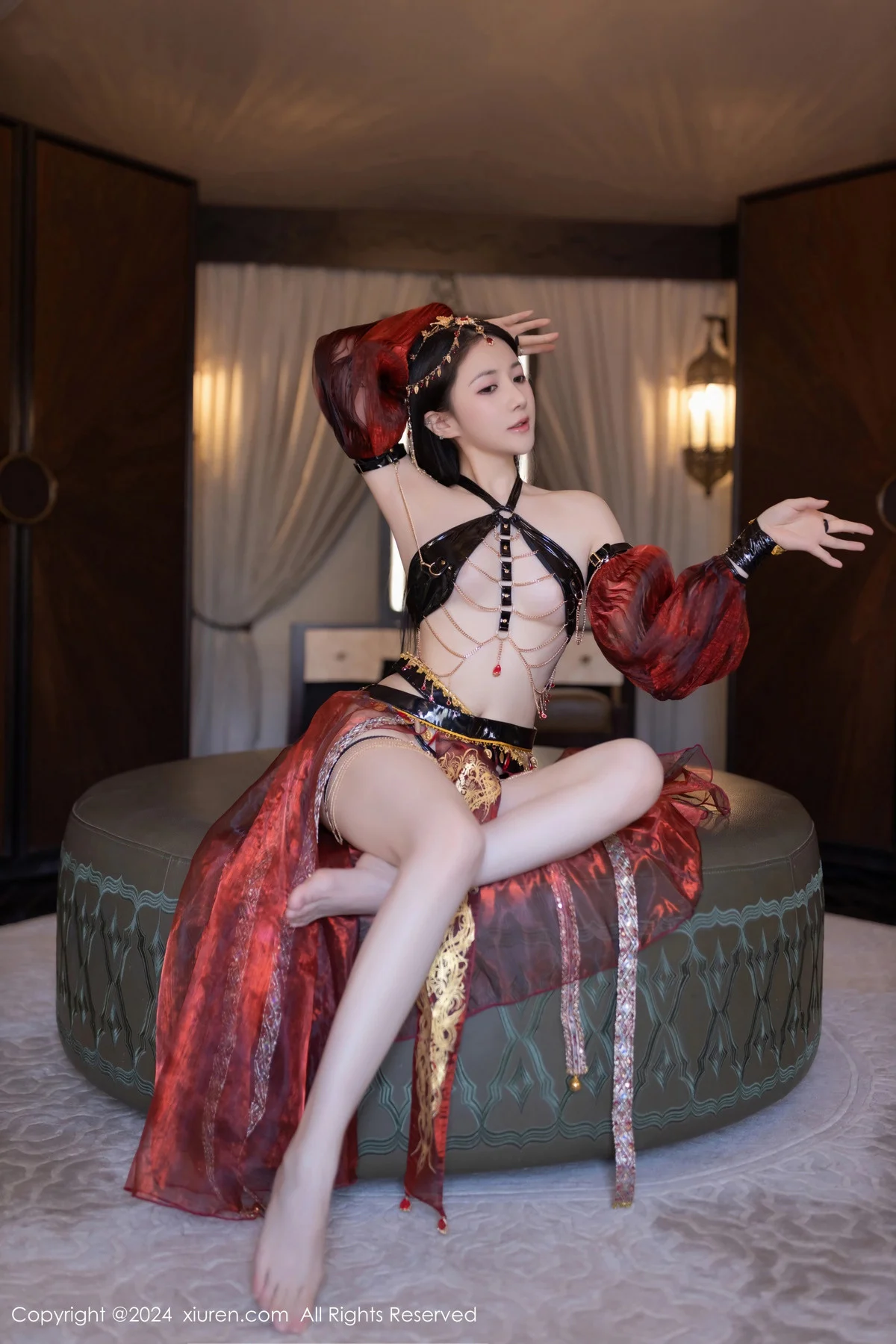 鱼子酱Fish性感舞娘薄纱露黑色情趣内衣秀完美身材绝美写真 第 48 张