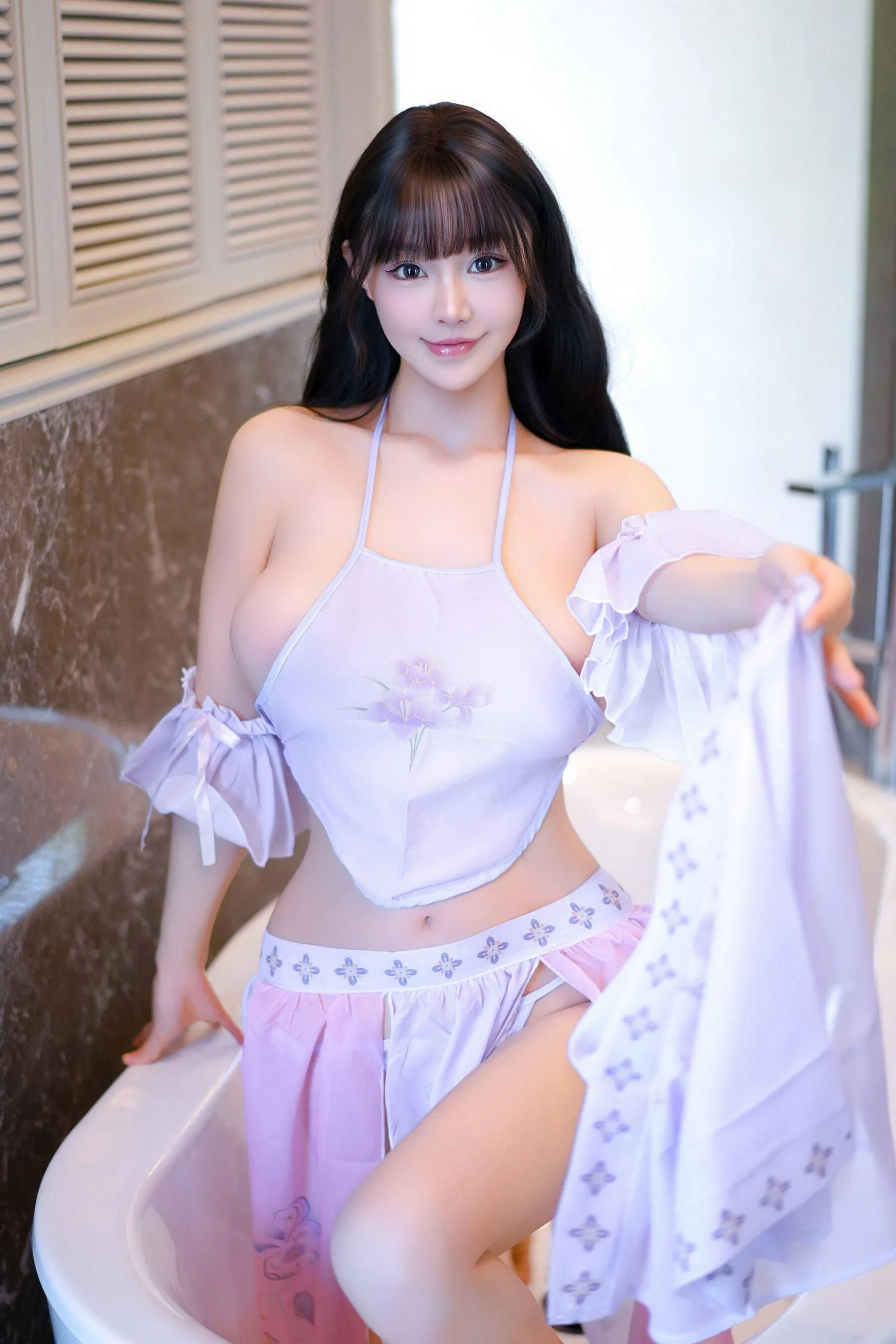 [秀人付费] 心上可Flora 朱可儿 诱人私拍福利 古装紫色情趣服饰 第 42 张