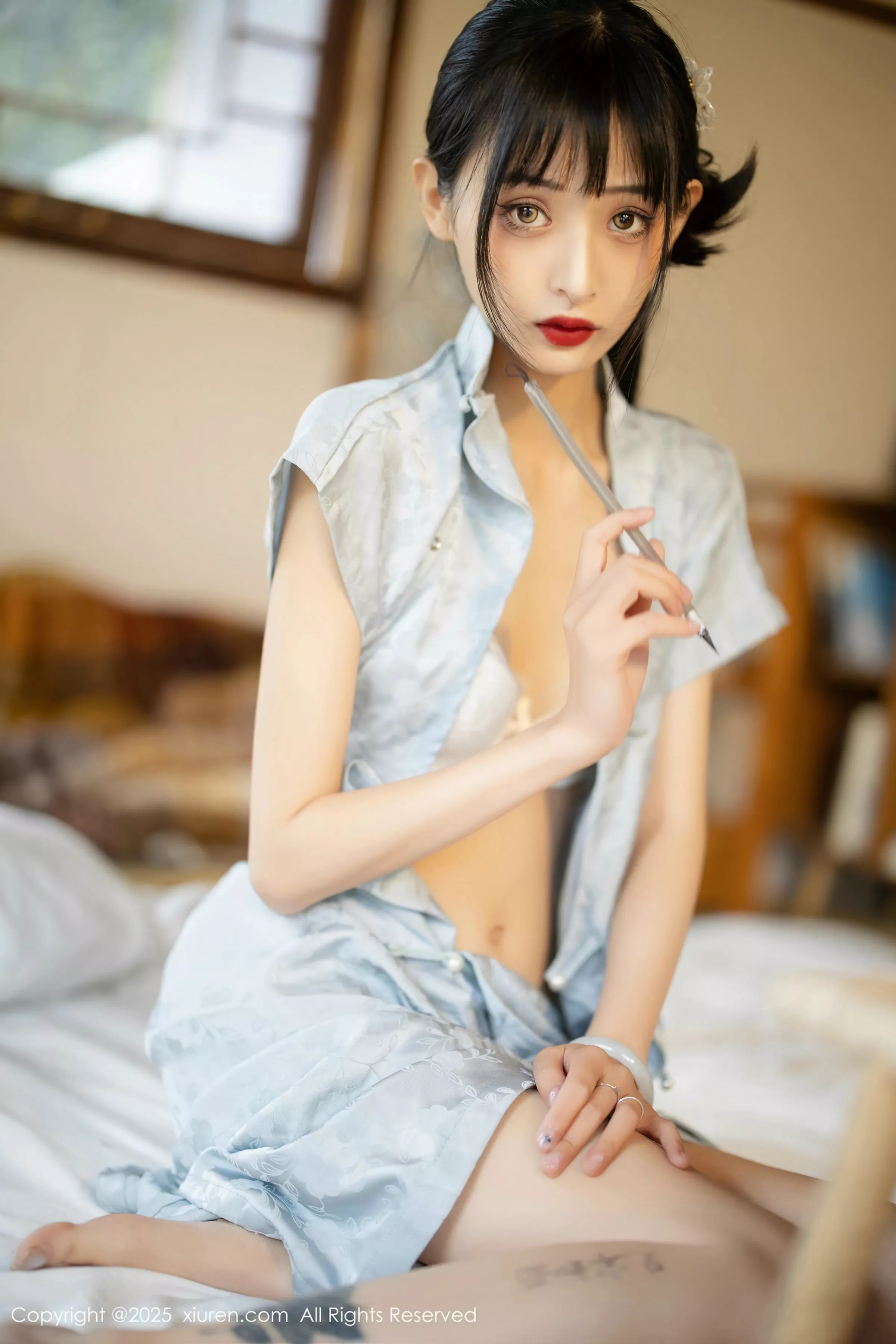 茂木希子日式旗袍露白色内衣配肉丝袜秀完美曲线绝美写真 第 120 张