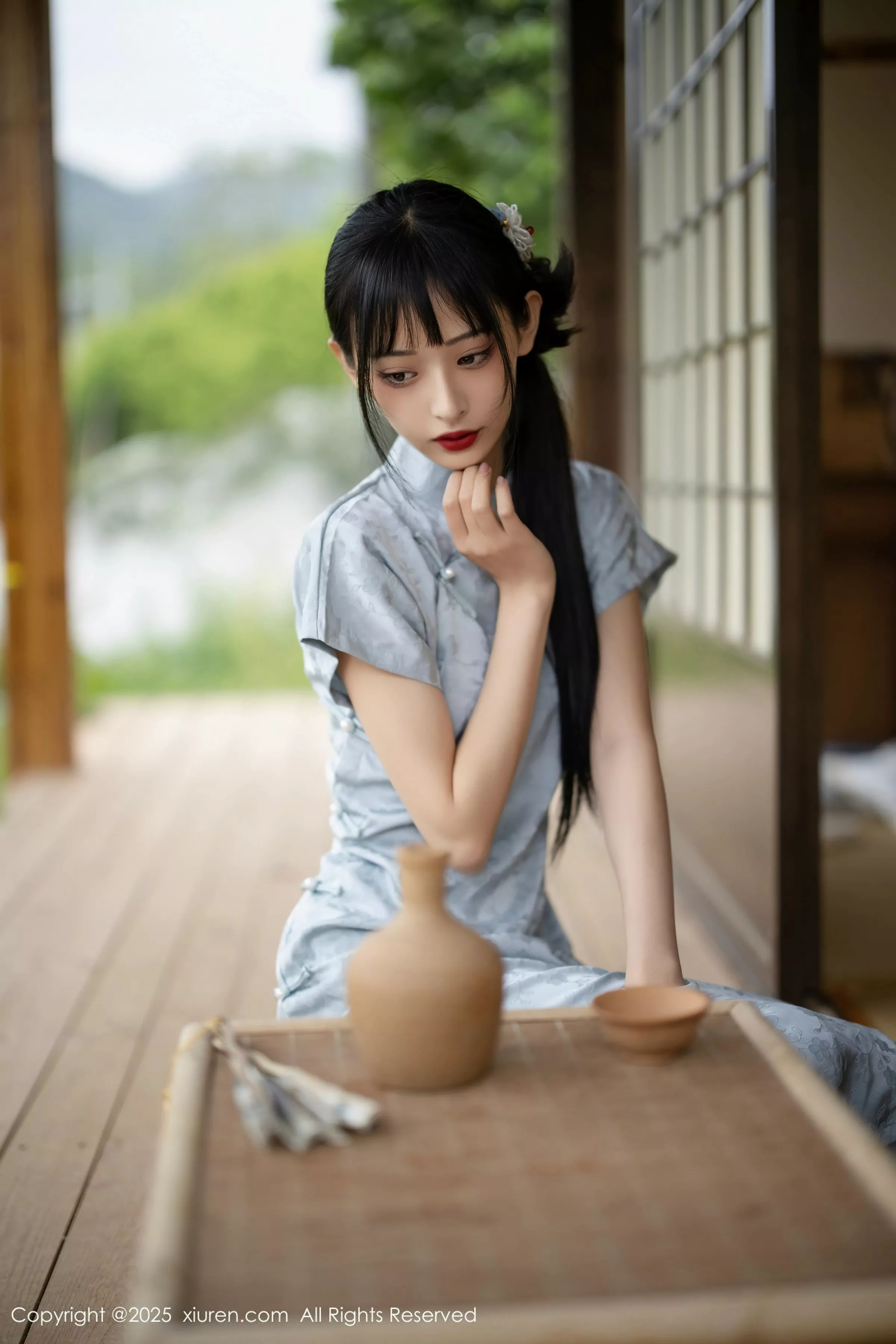 茂木希子日式旗袍露白色内衣配肉丝袜秀完美曲线绝美写真 第 6 张