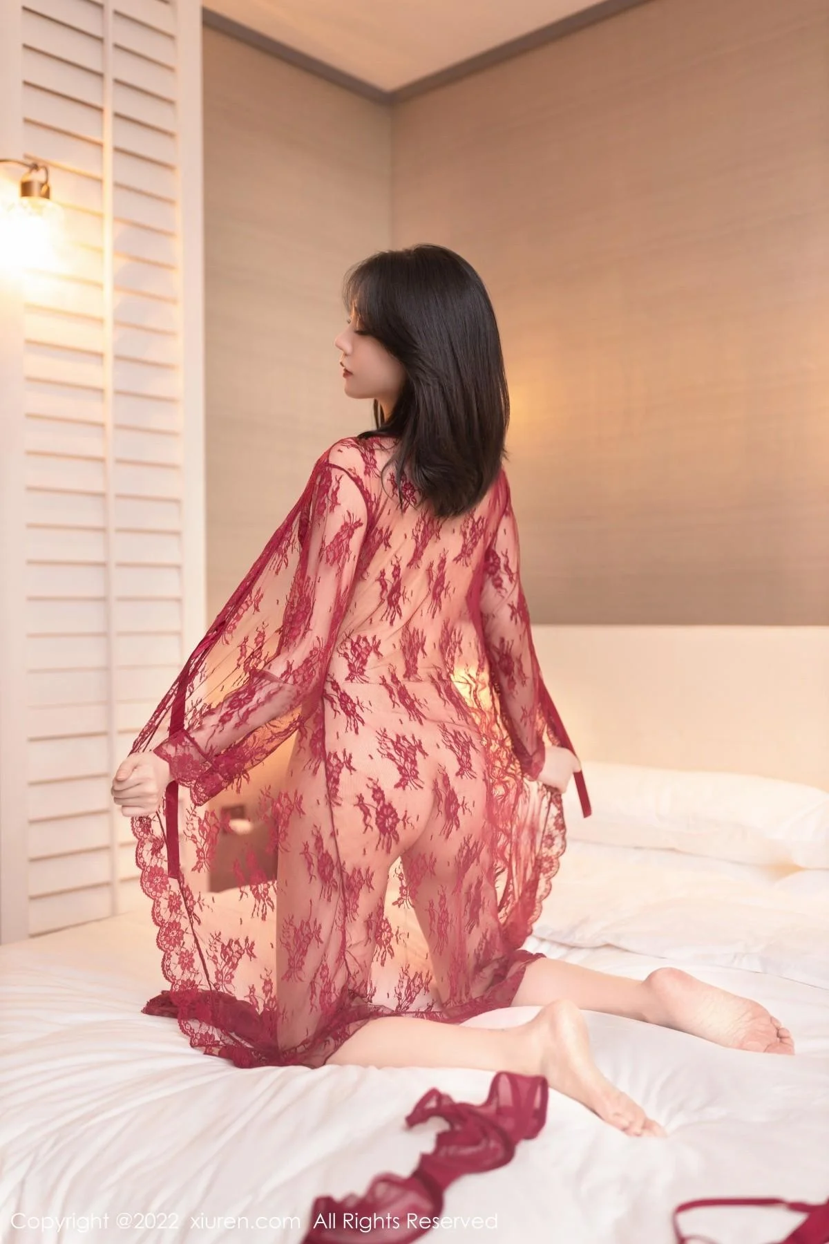 安然anran云南旅拍红色轻透情趣服配蕾丝袜撩人绝美写真 第 67 张