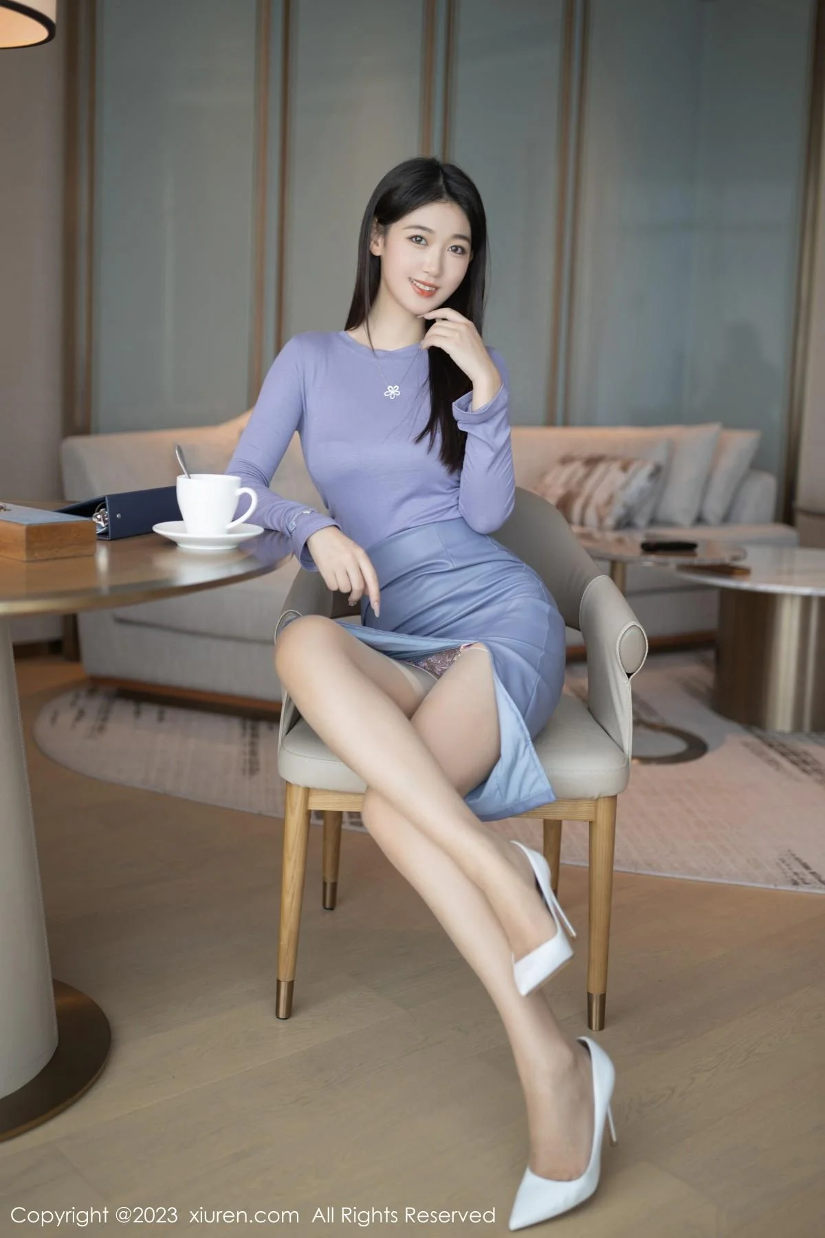 唐安琪下午茶主题半脱露粉色蕾丝内衣秀曼妙身姿绝美写真 第 4 张