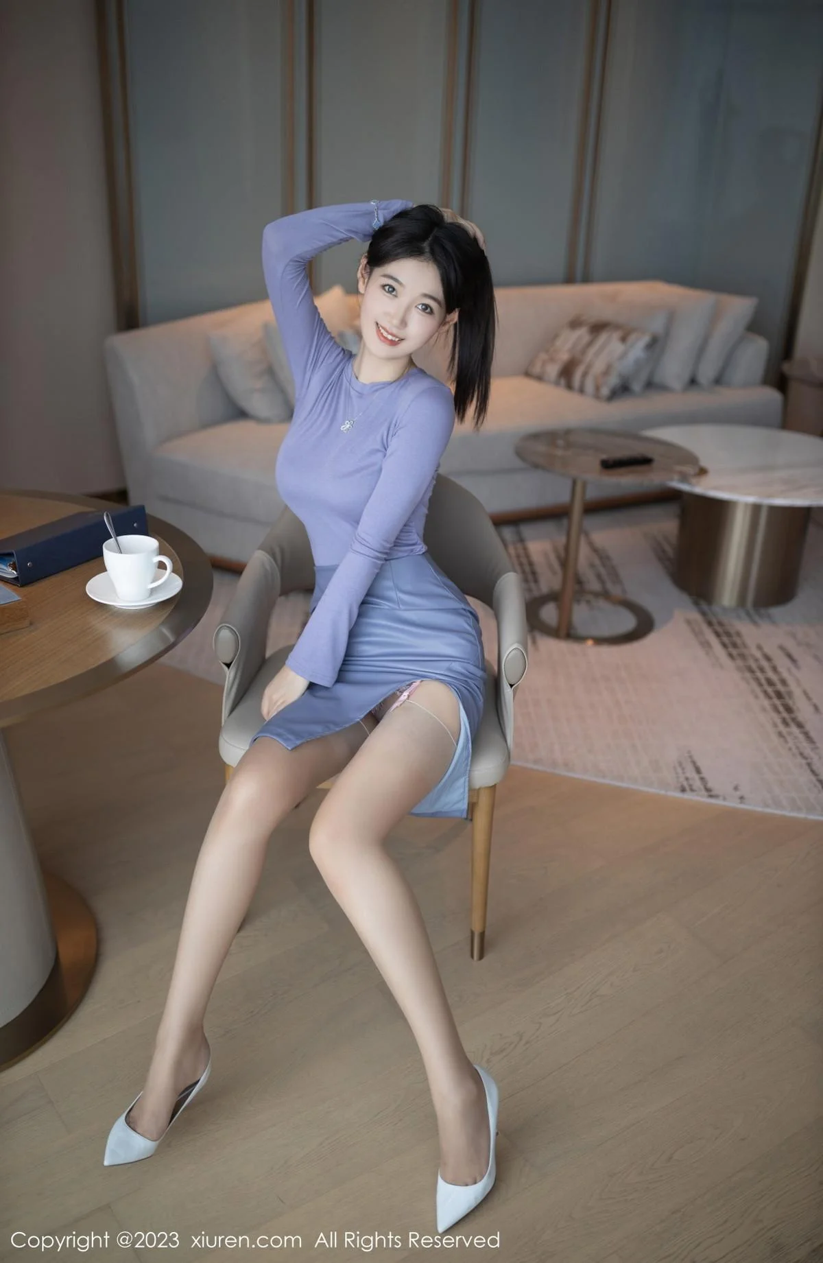 唐安琪下午茶主题半脱露粉色蕾丝内衣秀曼妙身姿绝美写真 第 8 张