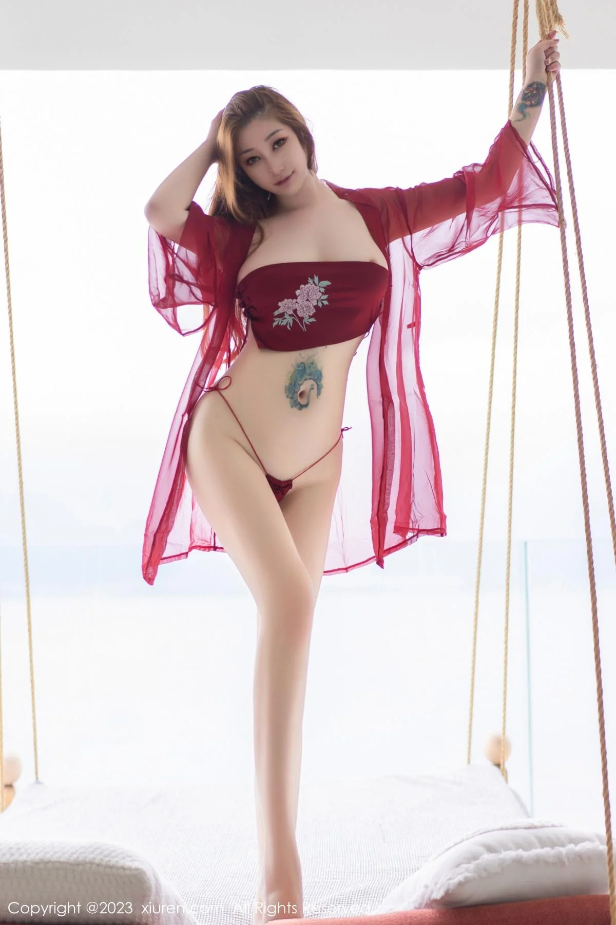 妲己_Toxic大理旅拍性感红绿两套服饰秀丰腴美臀绝美写真 第 64 张