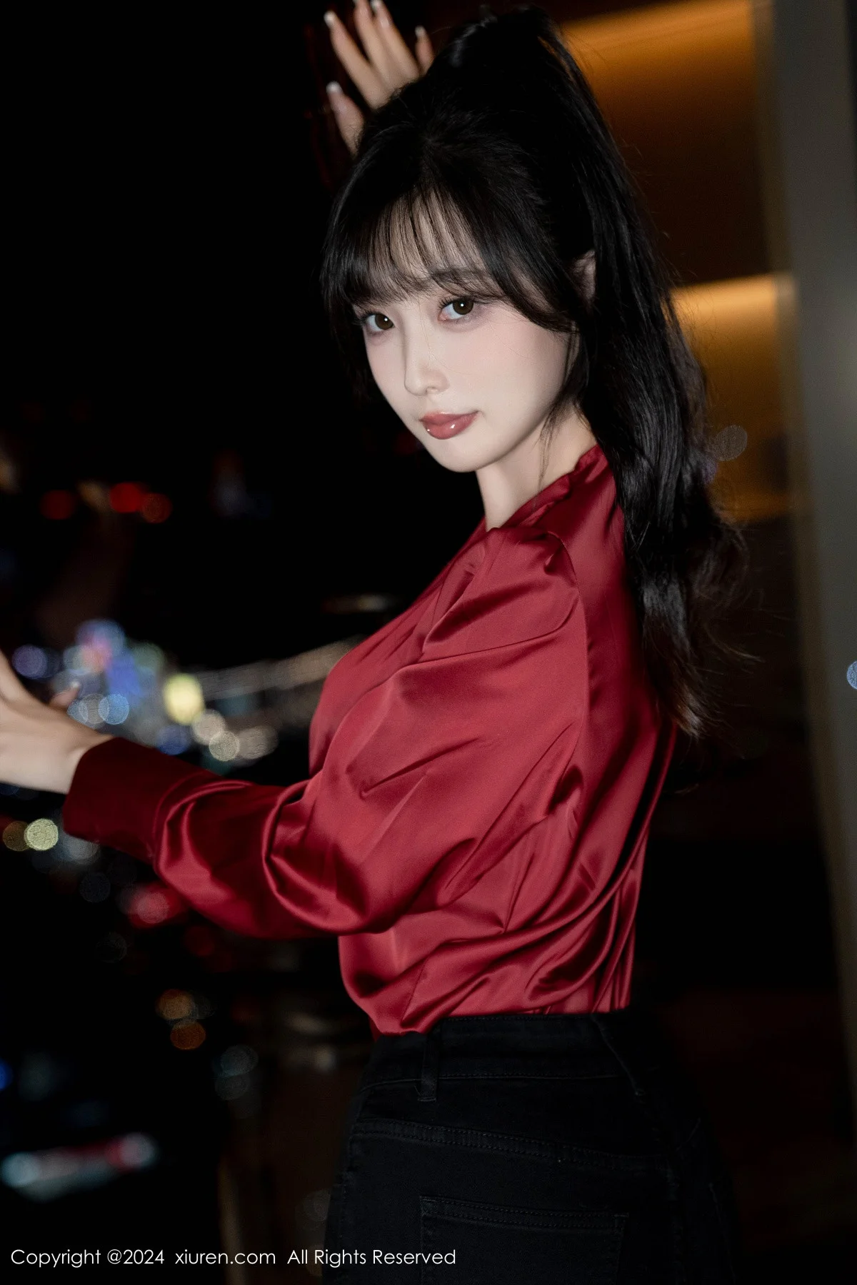 林星阑私房性感黑色蕾丝内衣配开档黑丝秀曼妙身姿绝美写真 第 20 张