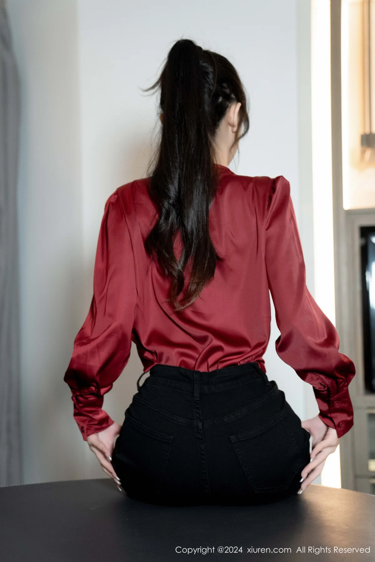 林星阑私房性感黑色蕾丝内衣配开档黑丝秀曼妙身姿绝美写真 第 34 张