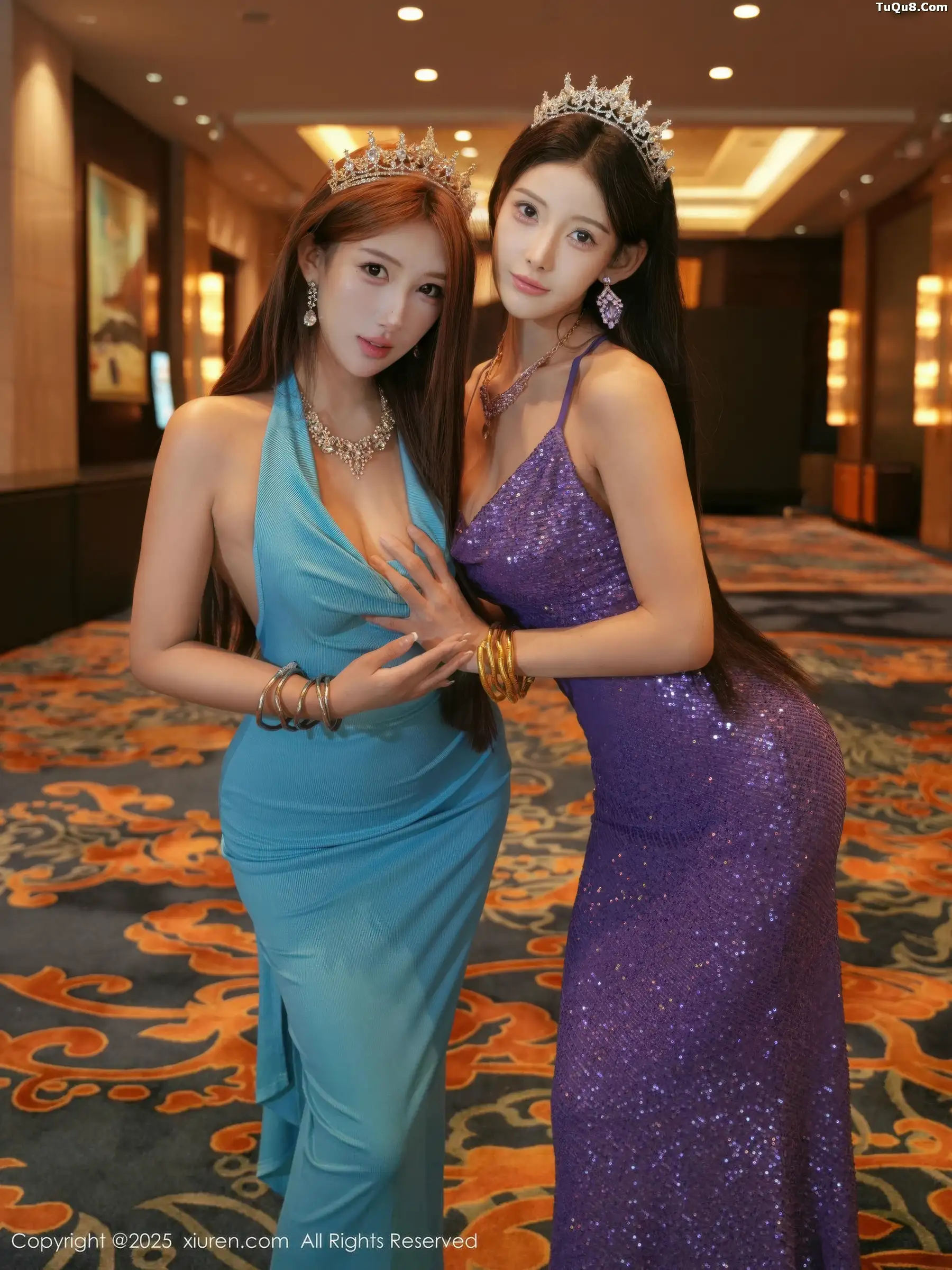 合集梨霜儿＆金允希Yuki性感双人礼服秀丰腴身材绝美写真 第 78 张