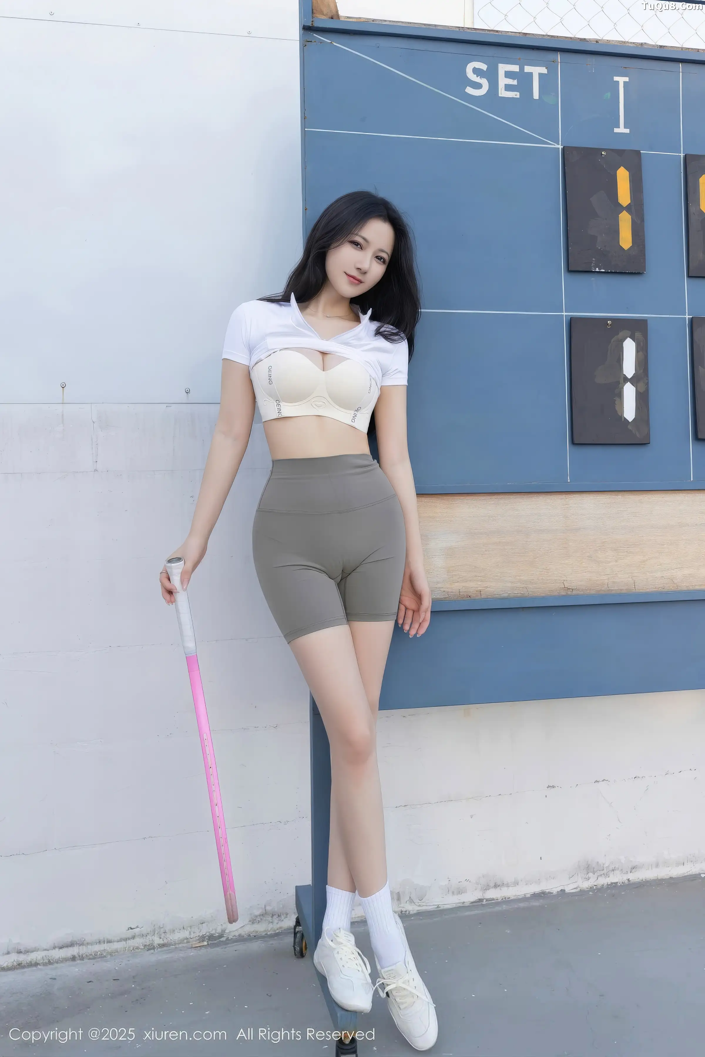 鱼子酱Fish网球场景性感紧身运动服饰秀完美身材绝美写真 第 36 张