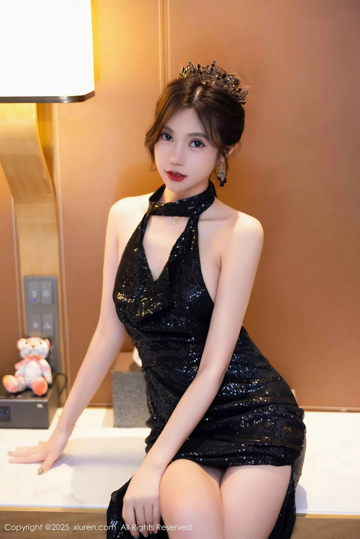 绮里嘉ula性感黑色情趣内衣配黑丝吊袜秀曼妙身姿绝美写真 第 41 张