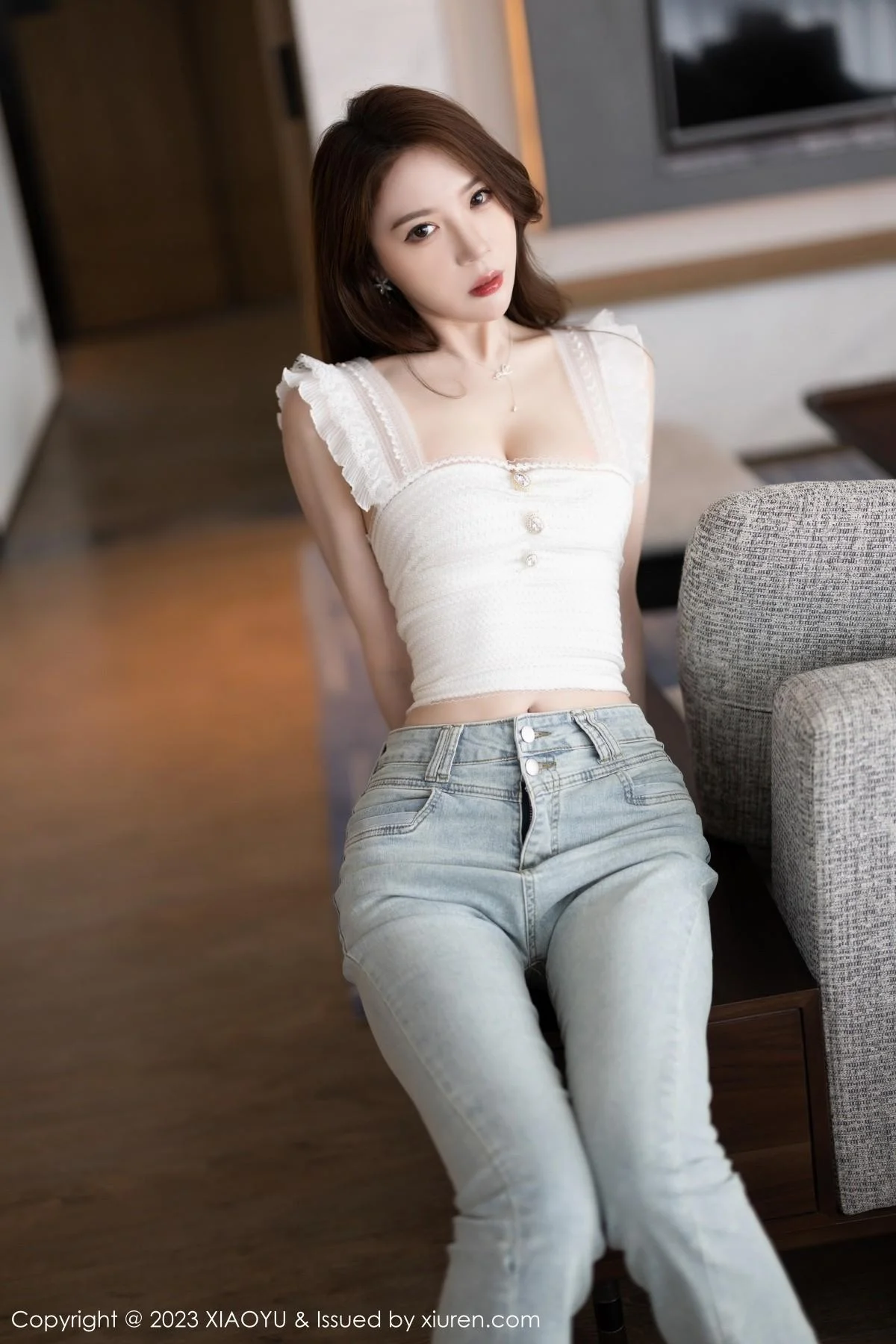 梦心玥白色抹胸内衣+粉色情趣护士服秀曼妙身姿绝美写真 第 54 张
