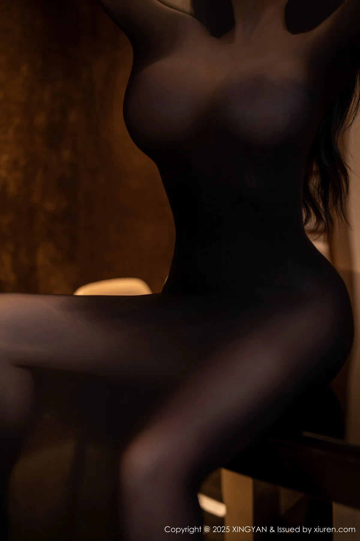 潘思沁私房性感超薄黑色连体丝袜秀巨乳肥臀惹火绝美写真 第 7 张