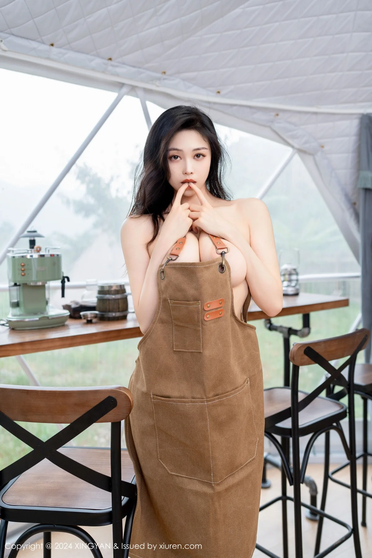 清妙性感咖啡色真空围裙配超薄肉丝秀完美身材绝美写真 第 69 张